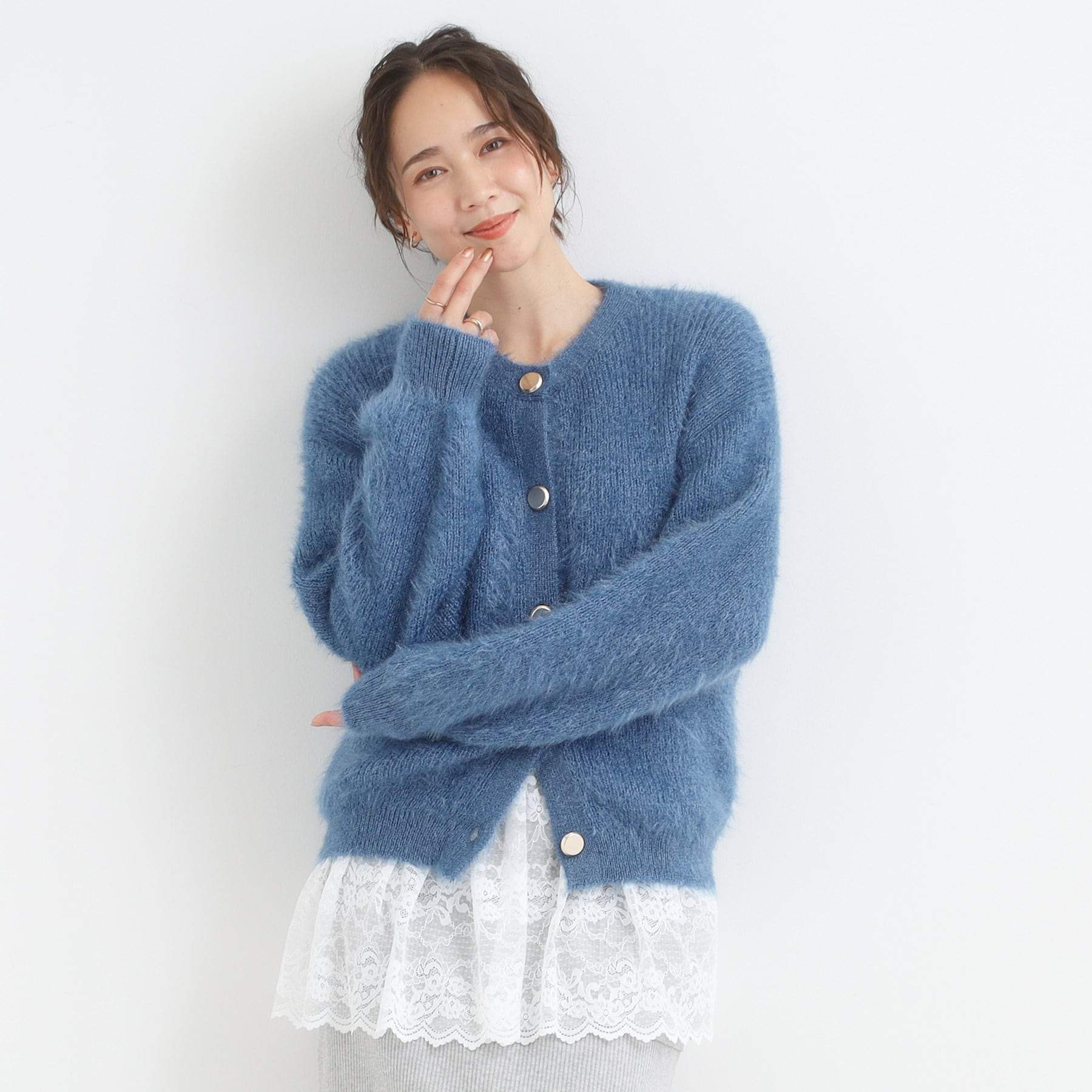 キューティーブロンド Cutie Blonde 【2点セット】ハーフスリーブミニ裏毛プルオーバー＆レースタンクトップSET （ブラウン(043)） ブラウン(043)