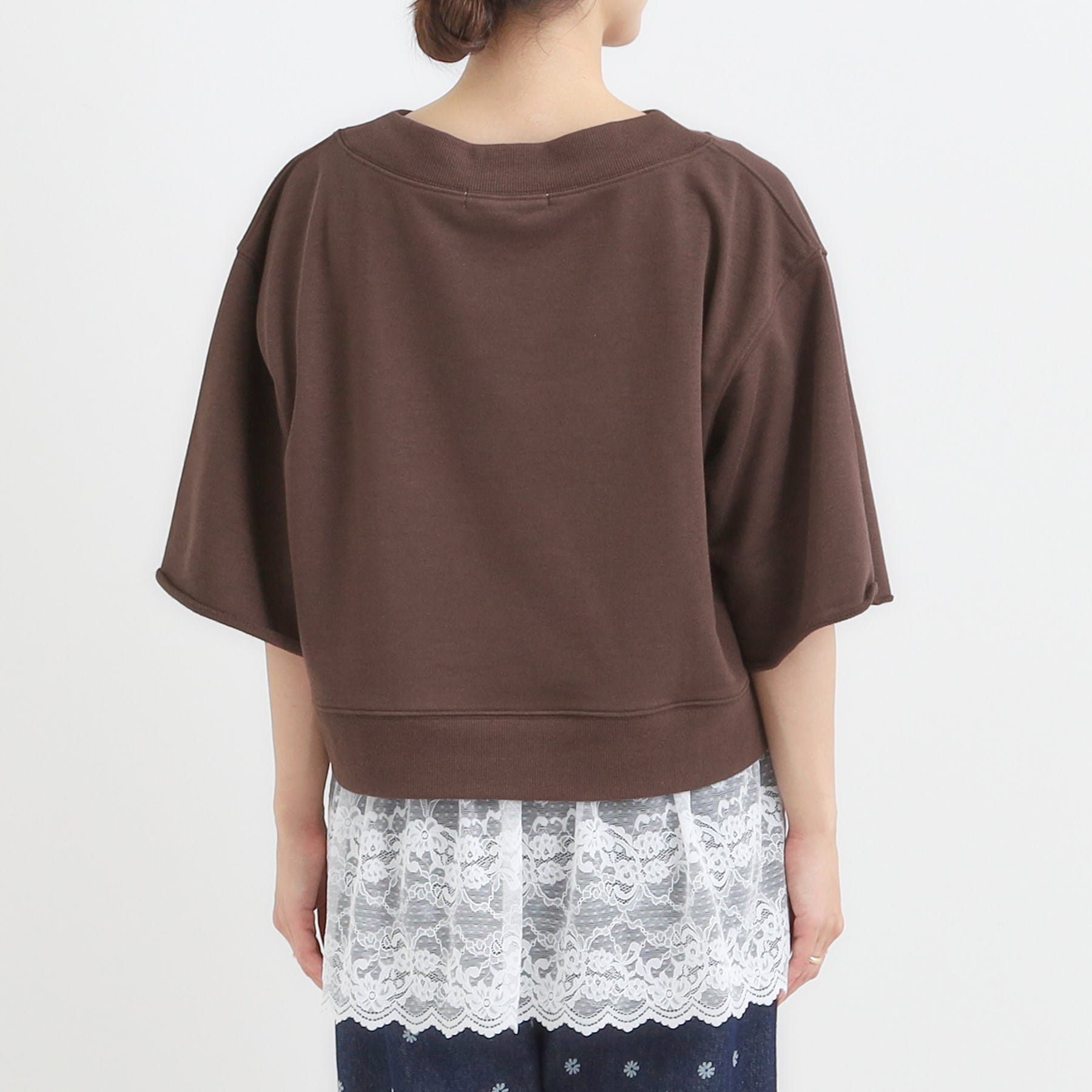 キューティーブロンド Cutie Blonde 【2点セット】ハーフスリーブミニ裏毛プルオーバー＆レースタンクトップSET （ブラウン(043)） ブラウン(043)