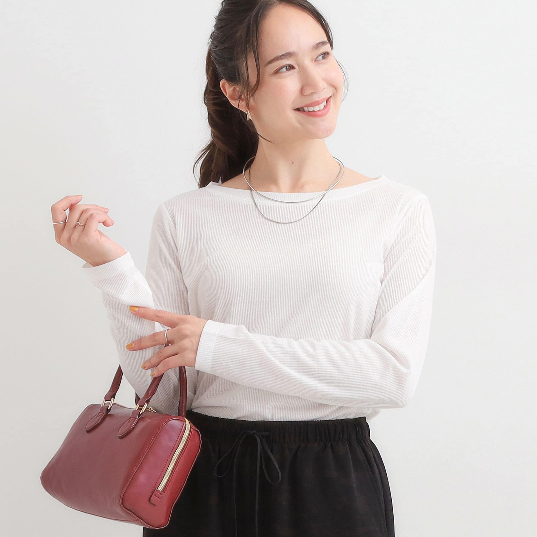 キューティーブロンド Cutie Blonde シアーテレコ ラウンドヘムロンT （オフホワイト(003)） オフホワイト(003)