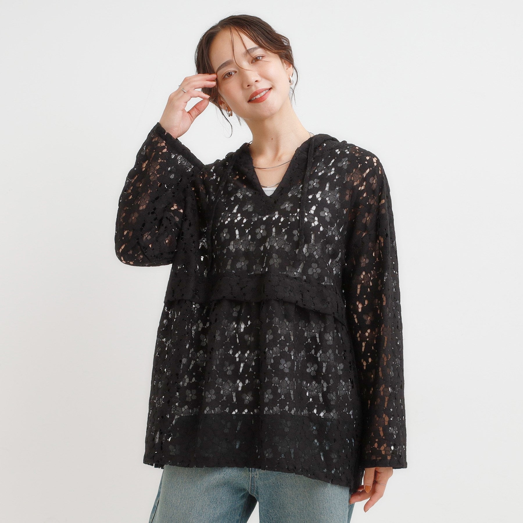 キューティーブロンド Cutie Blonde レースフーディプルオーバー （ブラック(019)） ブラック(019)