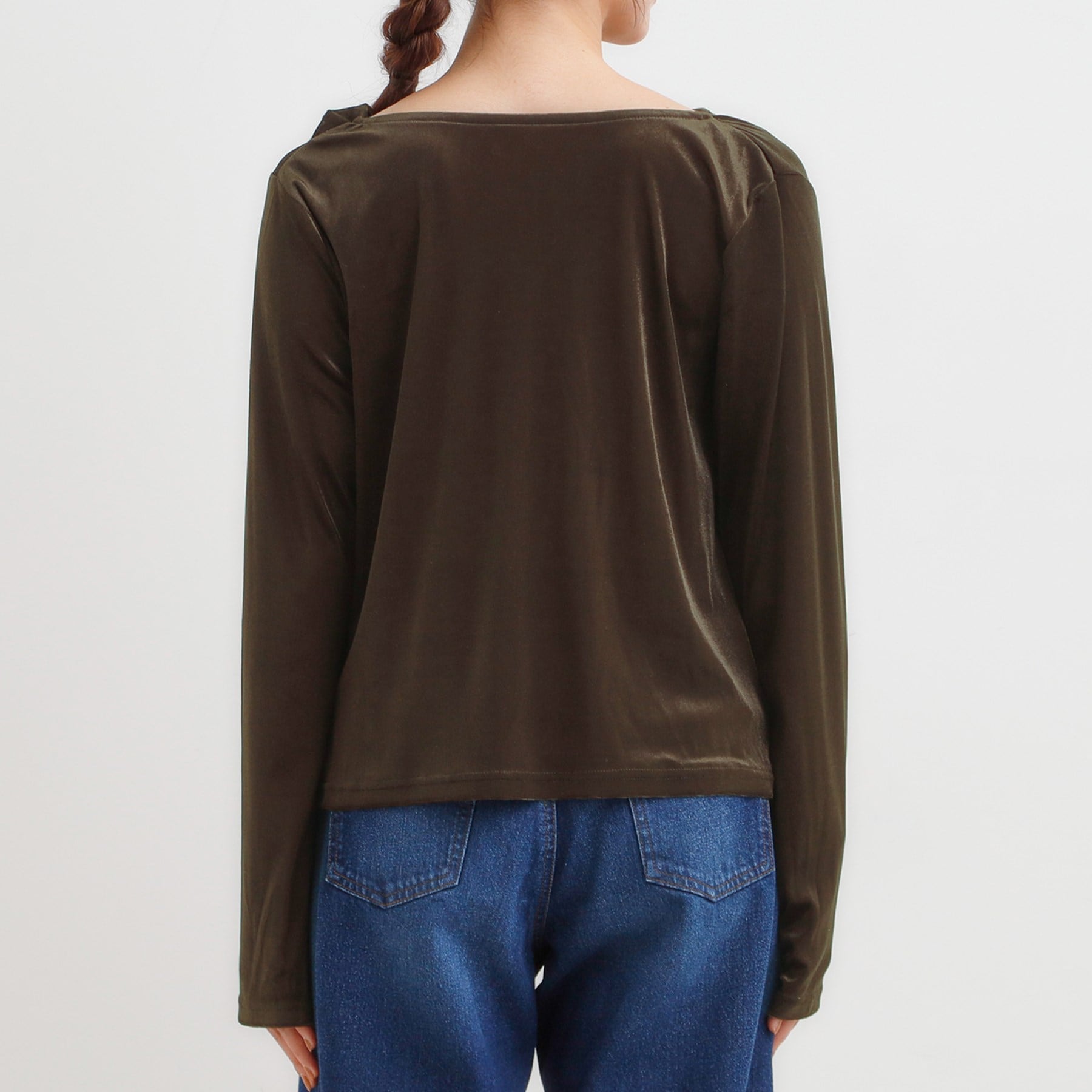 キューティーブロンド Cutie Blonde ベロア調ドレープデザインカットソー （ブラウン(044)） ブラウン(044)