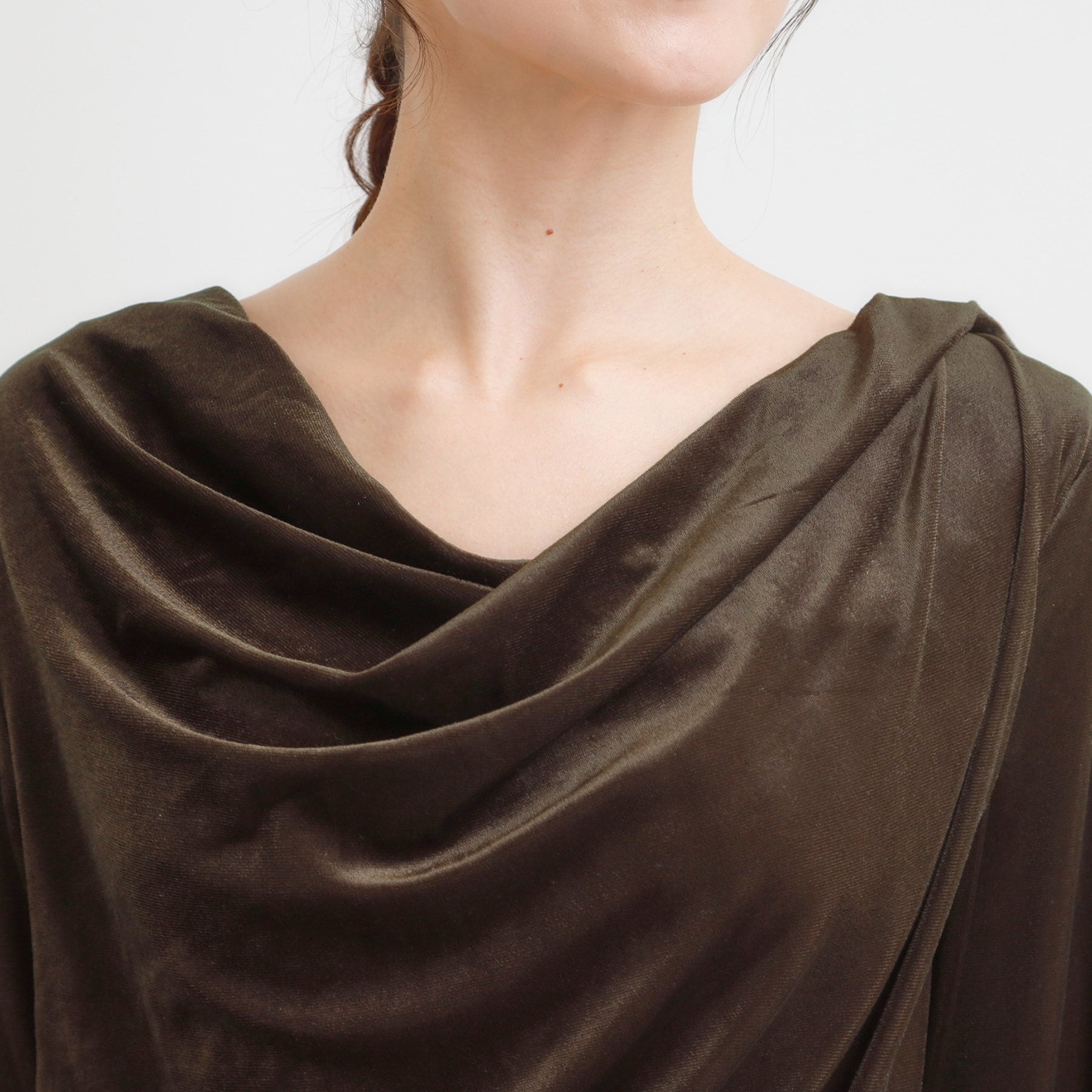 キューティーブロンド Cutie Blonde ベロア調ドレープデザインカットソー （ブラウン(044)） ブラウン(044)