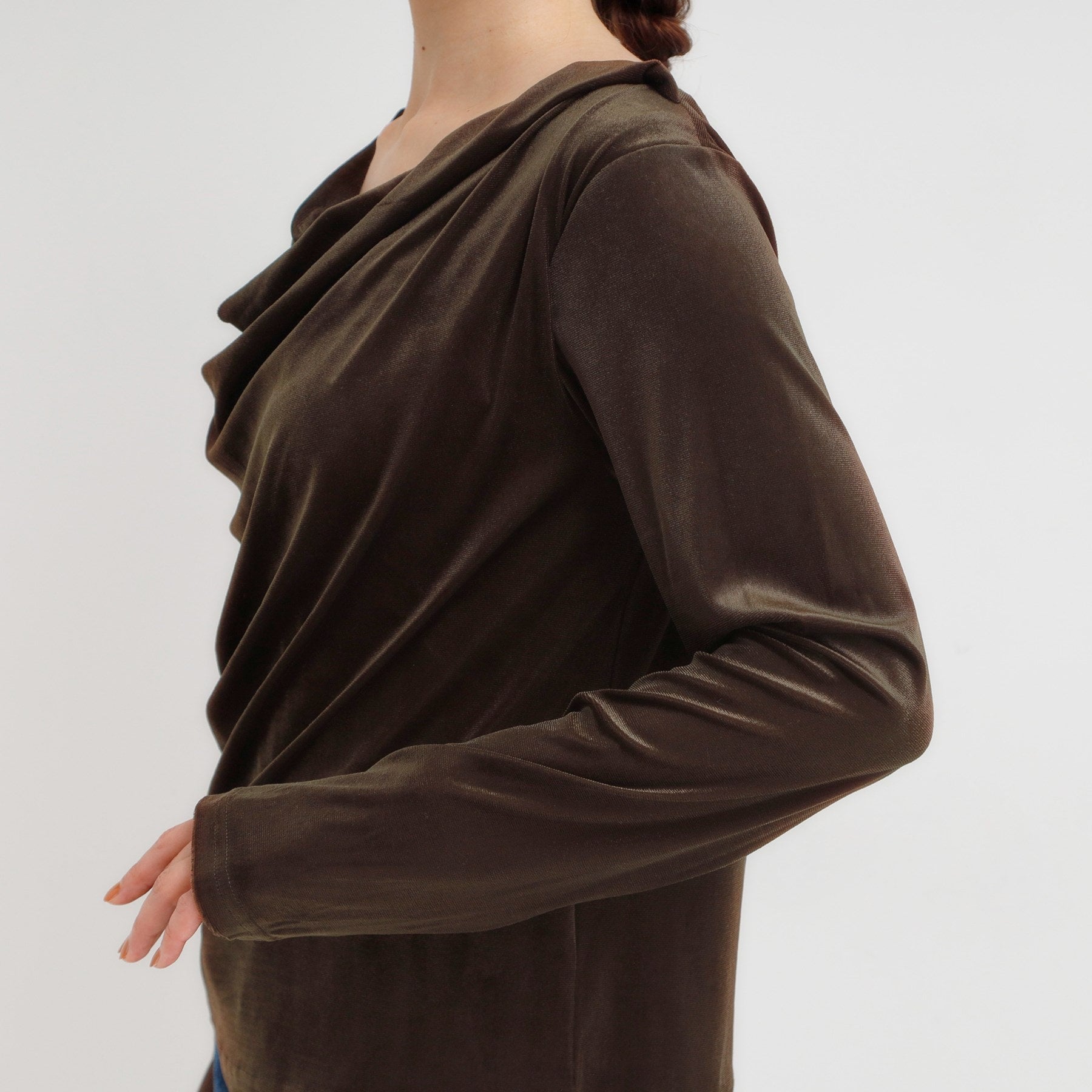 キューティーブロンド Cutie Blonde ベロア調ドレープデザインカットソー （ブラウン(044)） ブラウン(044)