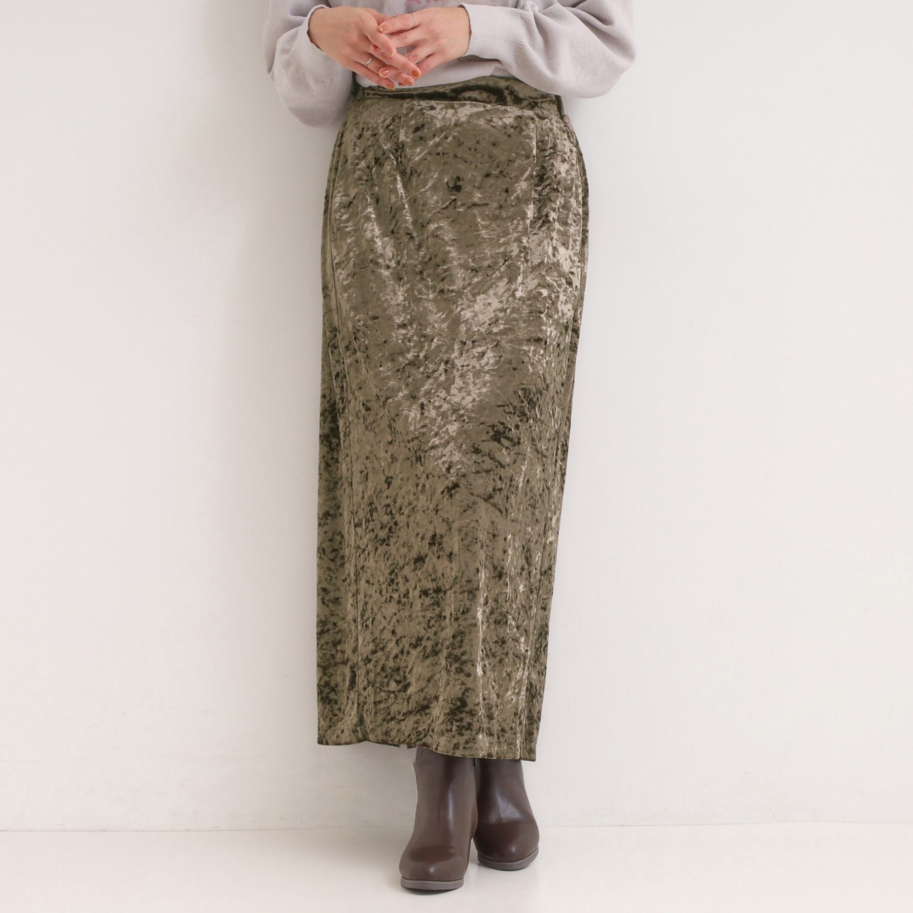 キューティーブロンド Cutie Blonde ベロア調ナロースカート （ブラウン(044)） ブラウン(044)