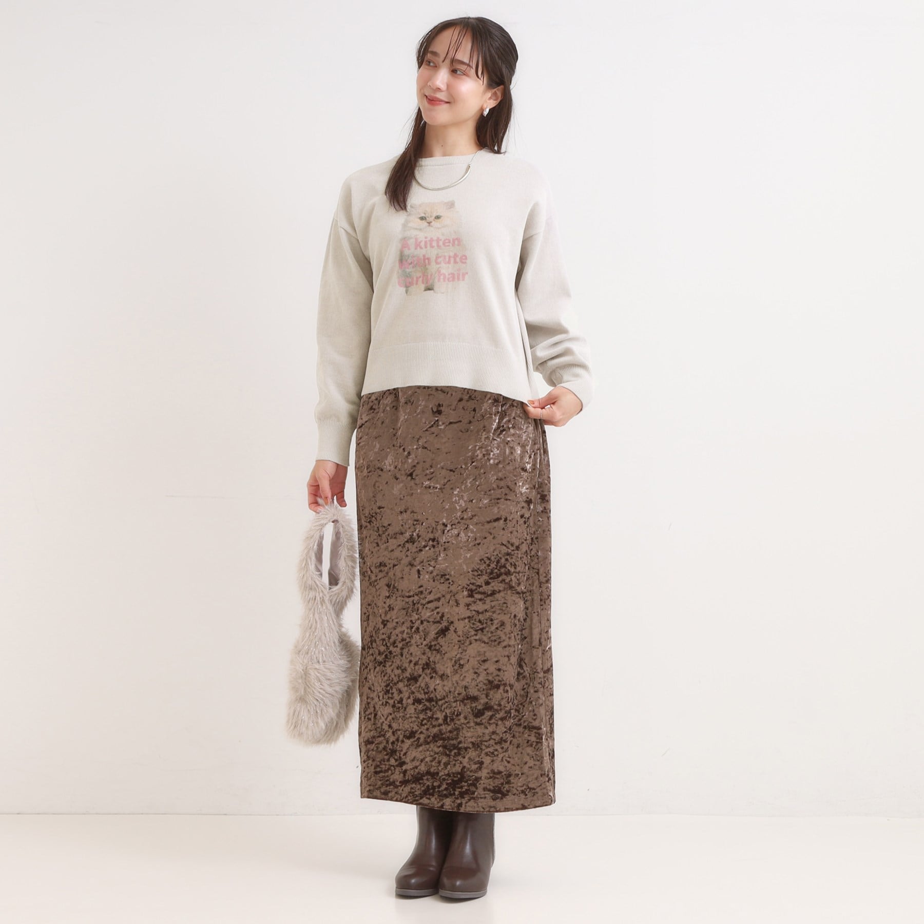 キューティーブロンド Cutie Blonde プリントアニマル モールニット （ライトグレー(011)） ライトグレー(011)