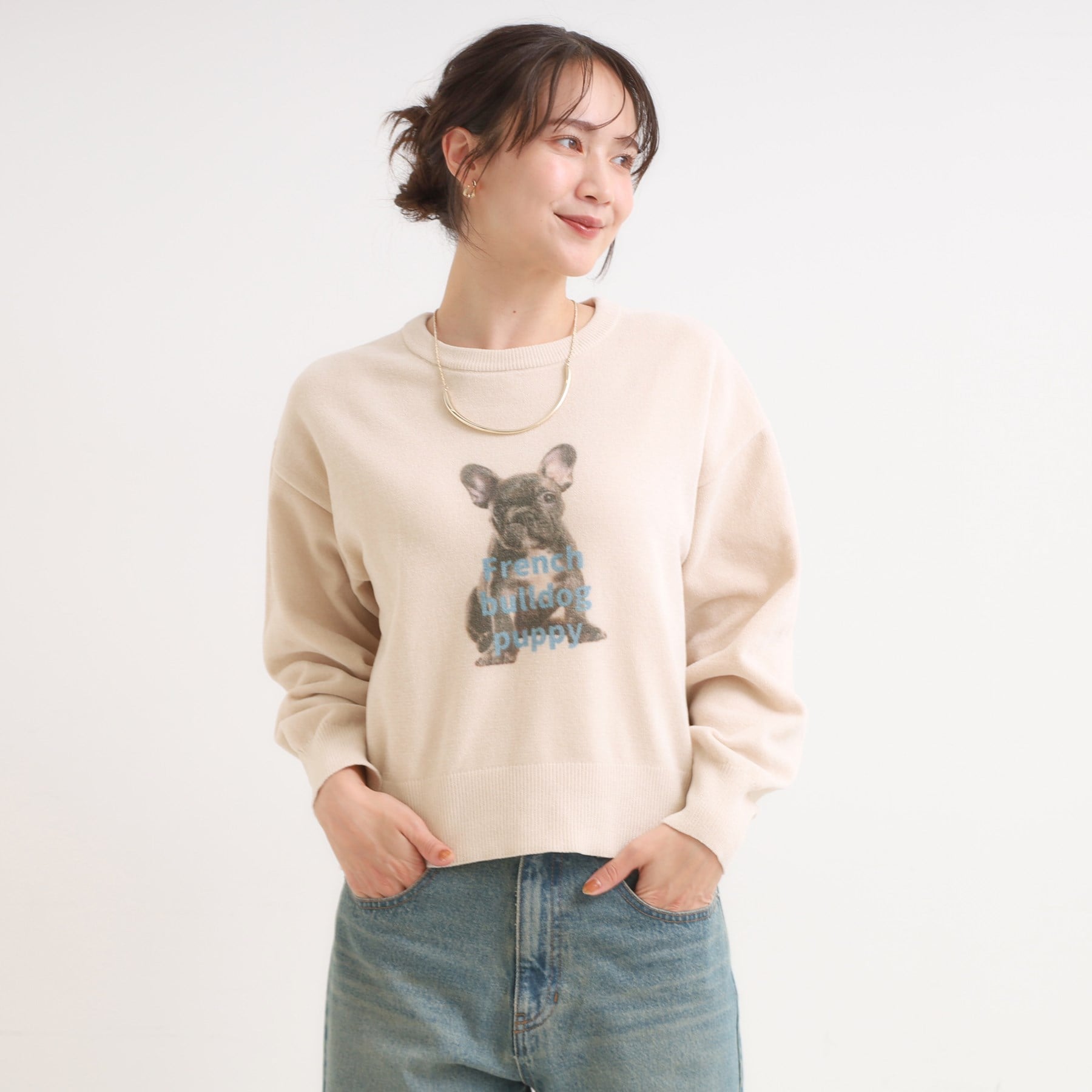 キューティーブロンド Cutie Blonde プリントアニマル モールニット （ライトグレー(011)） ライトグレー(011)