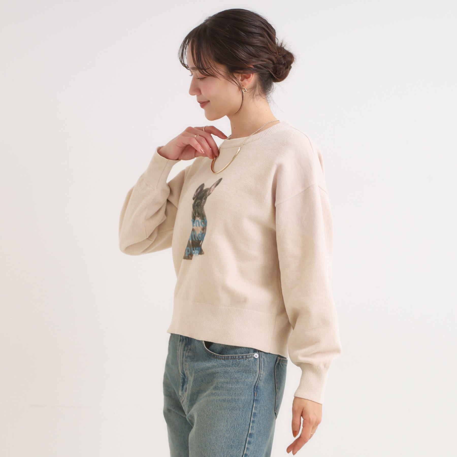 キューティーブロンド Cutie Blonde プリントアニマル モールニット （ライトグレー(011)） ライトグレー(011)