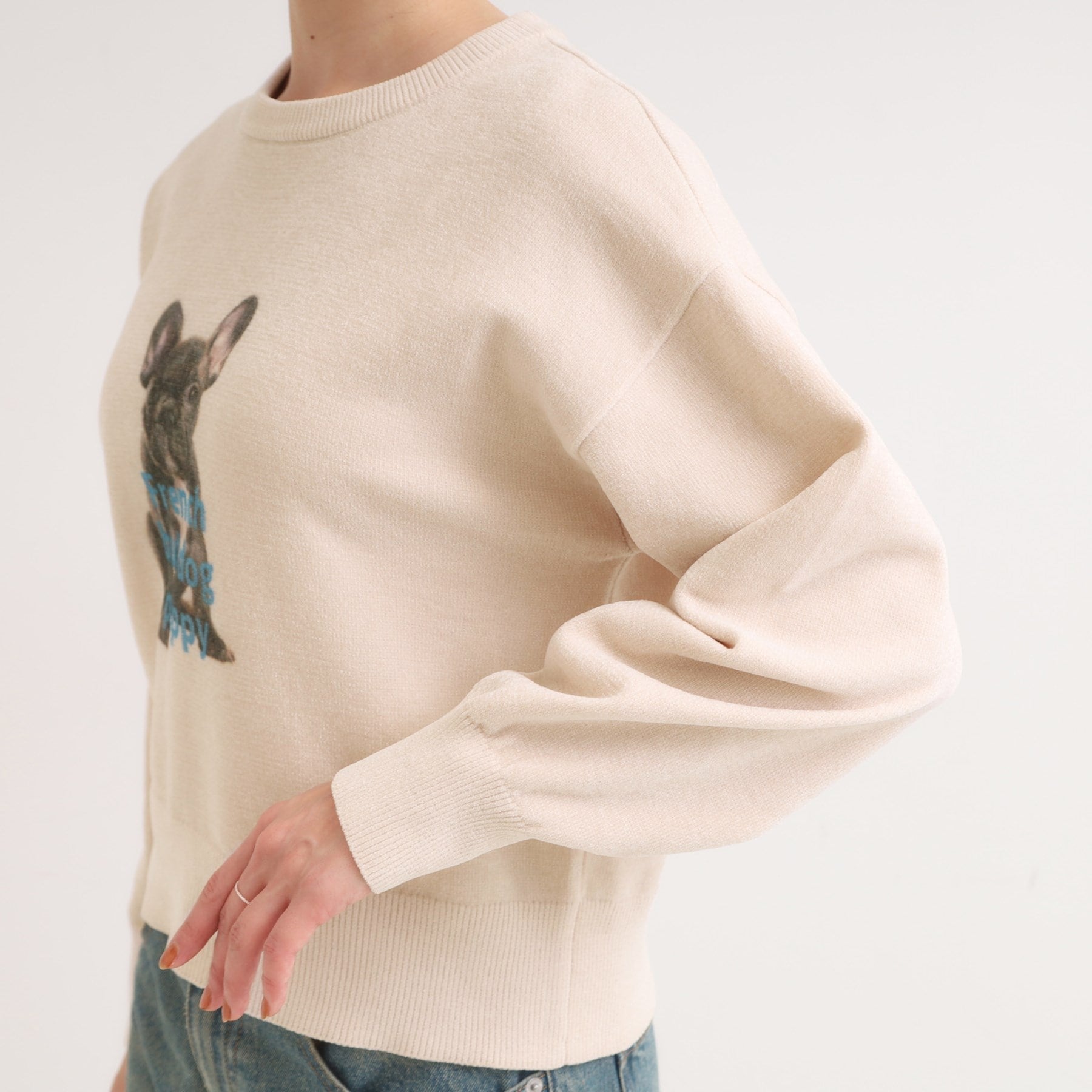 キューティーブロンド Cutie Blonde プリントアニマル モールニット （ライトグレー(011)） ライトグレー(011)