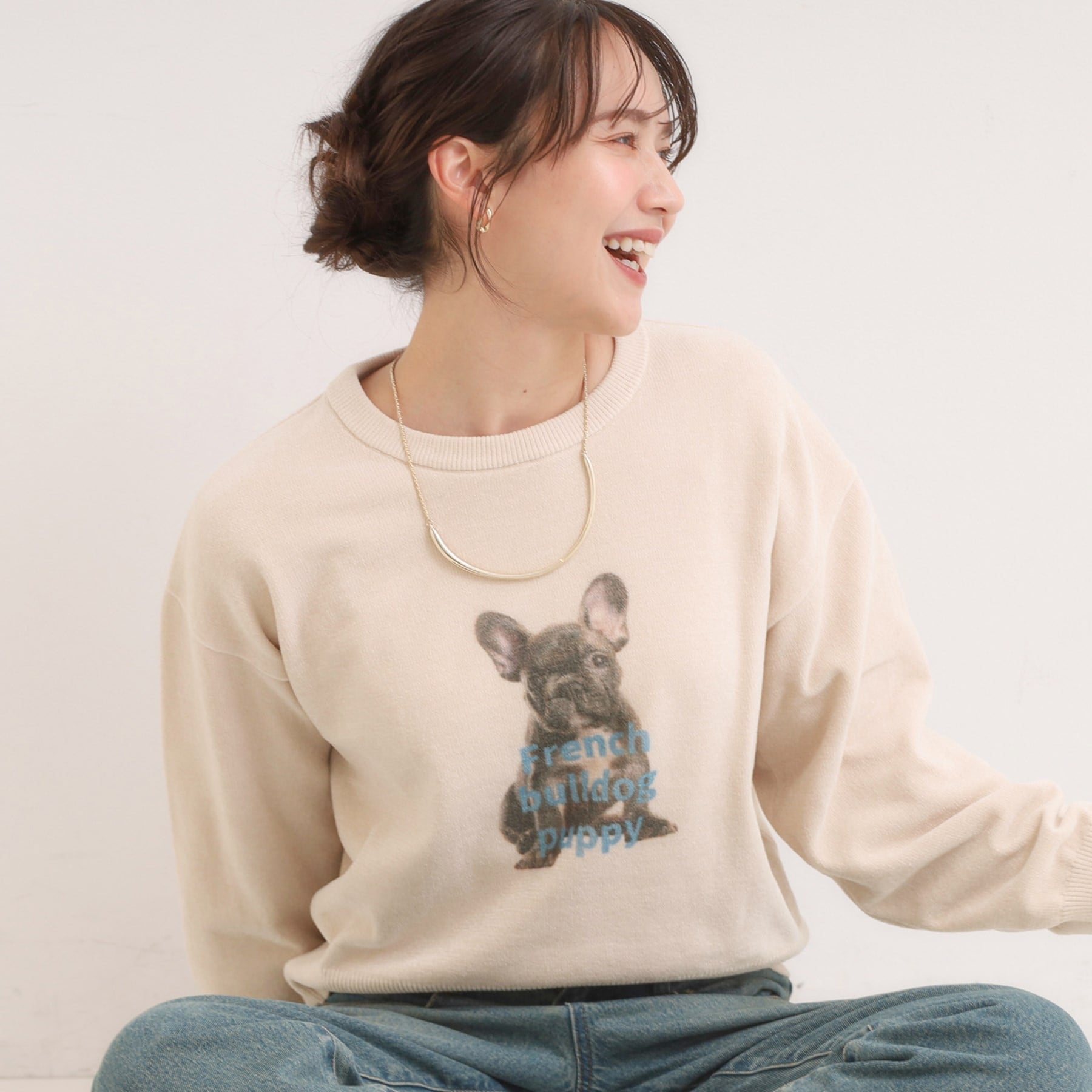 キューティーブロンド Cutie Blonde プリントアニマル モールニット （グレージュ(050)） グレージュ(050)