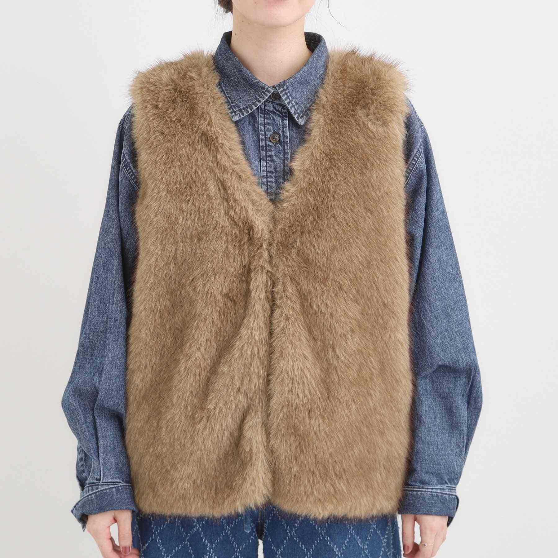 キューティーブロンド Cutie Blonde ロングフェイクファーベスト （オフホワイト(003)） オフホワイト(003)