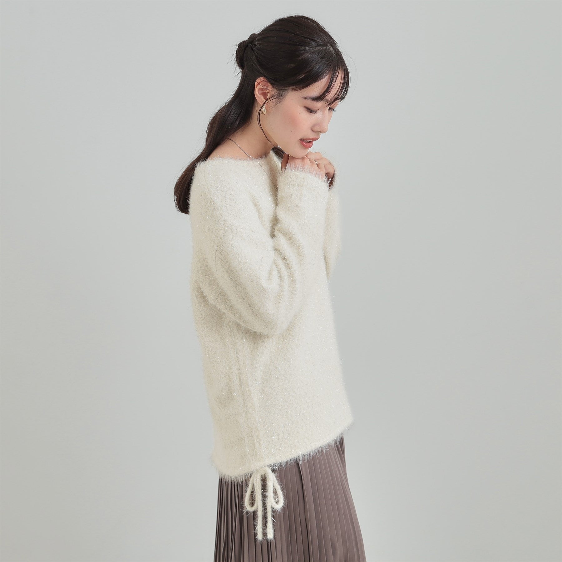 キューティーブロンド Cutie Blonde ラメフェザードロストニット （チャコールグレー(014)） チャコールグレー(014)