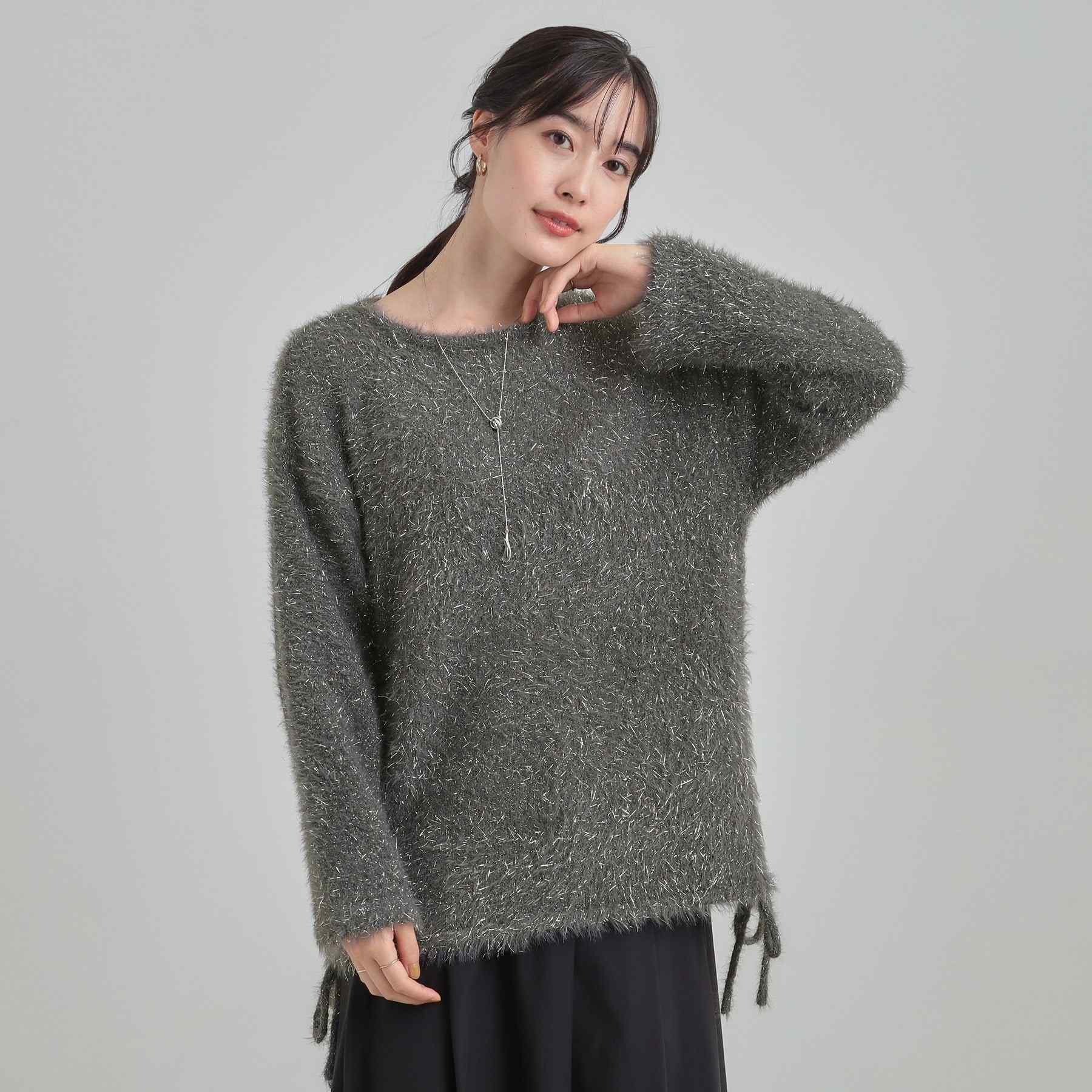 キューティーブロンド Cutie Blonde ラメフェザードロストニット （チャコールグレー(014)） チャコールグレー(014)