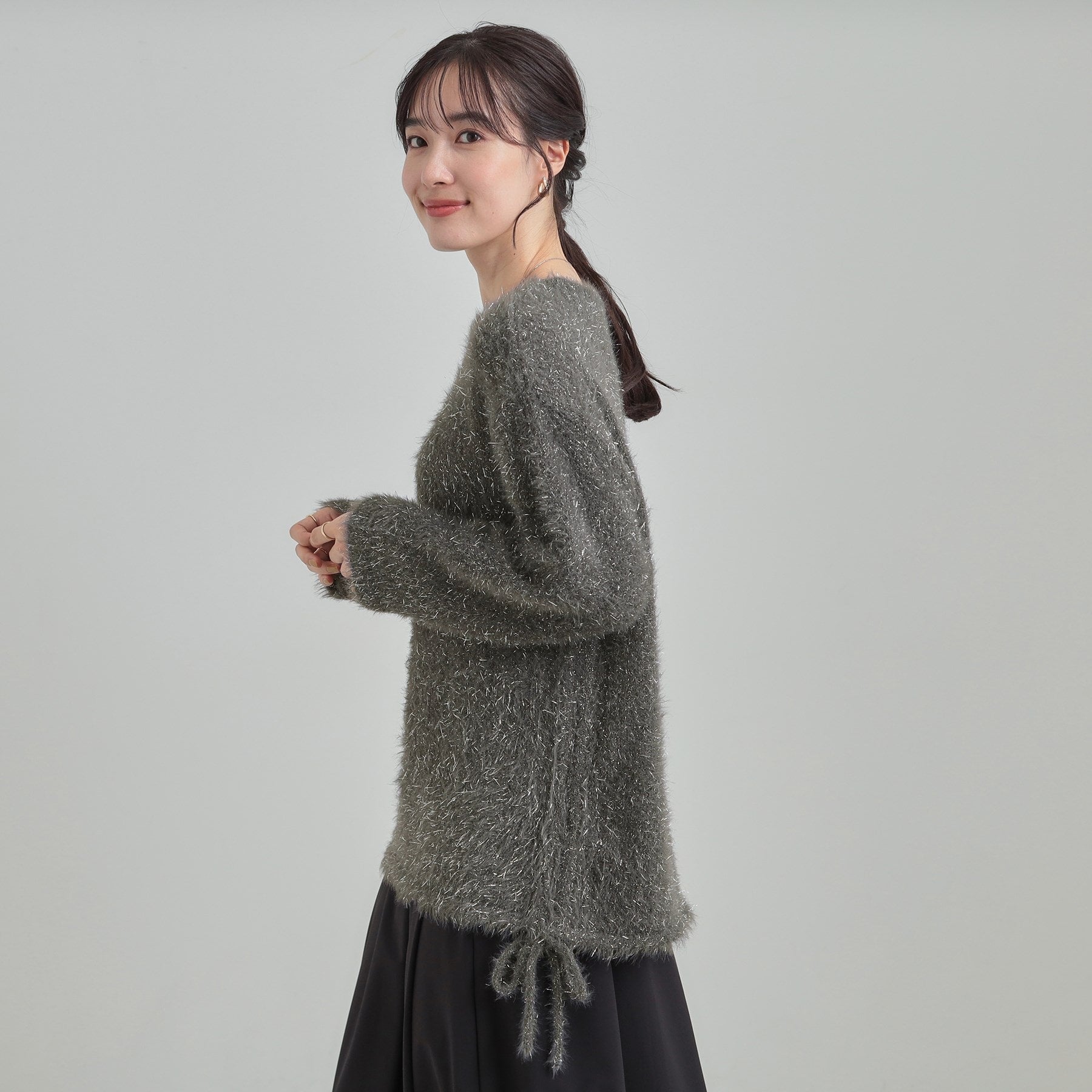 キューティーブロンド Cutie Blonde ラメフェザードロストニット （チャコールグレー(014)） チャコールグレー(014)