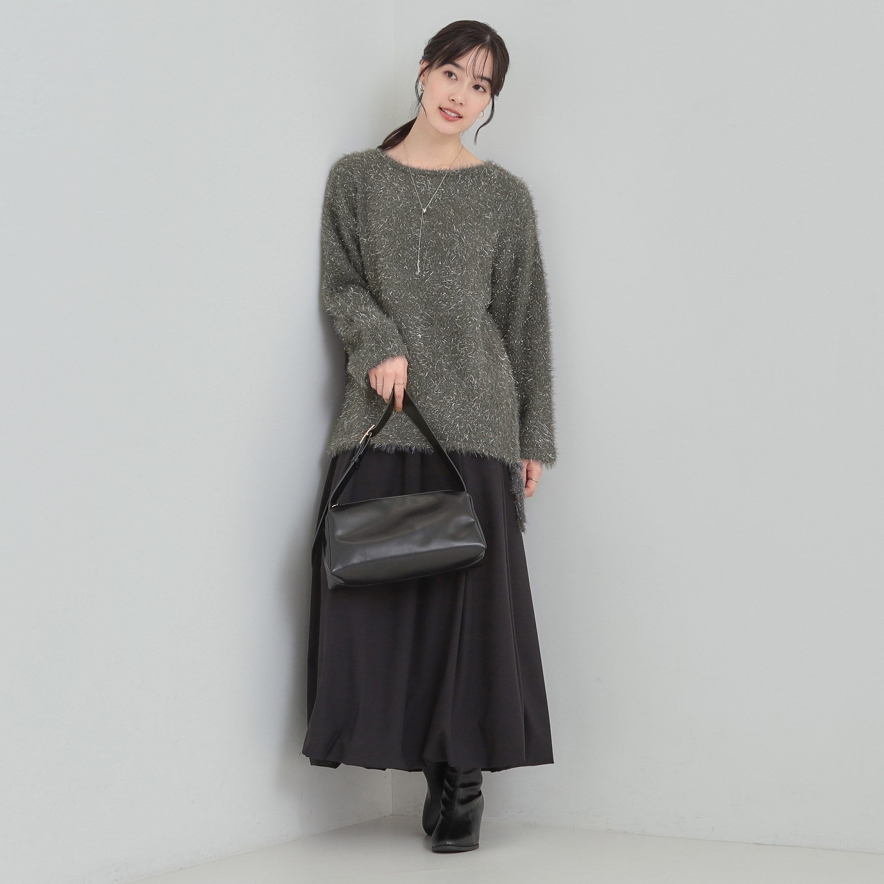 キューティーブロンド Cutie Blonde ラメフェザードロストニット （チャコールグレー(014)） チャコールグレー(014)