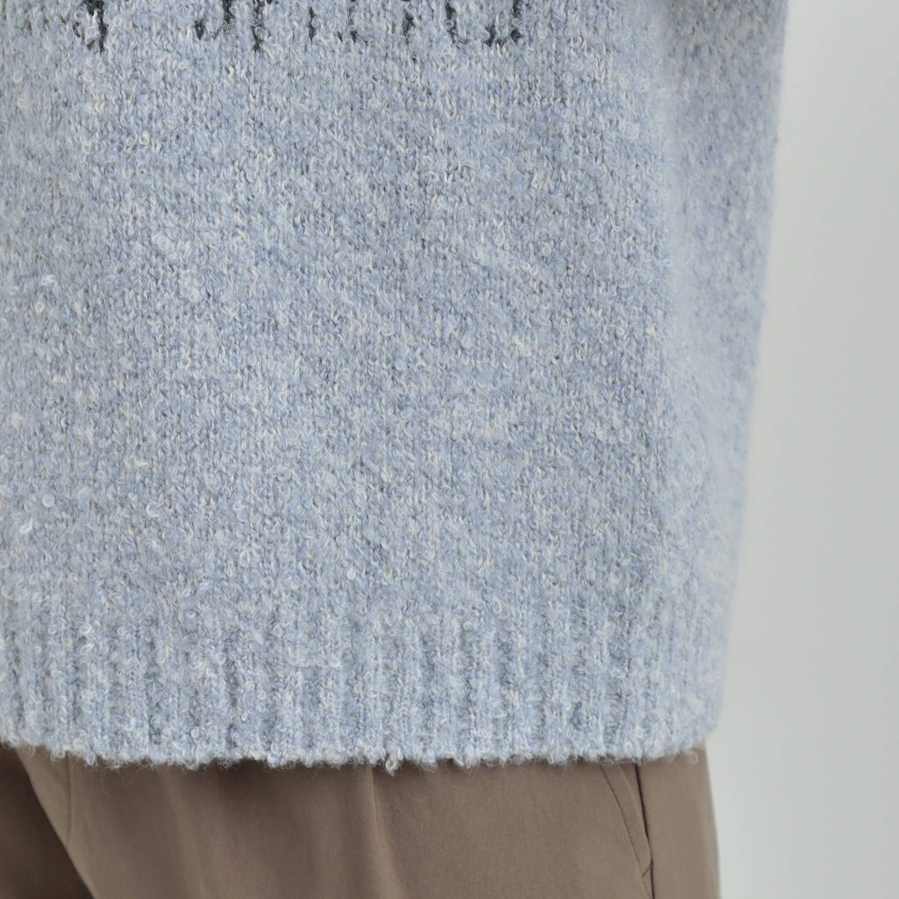 キューティーブロンド Cutie Blonde 袖デニム切替 ブークレロゴニット （チャコールグレー(014)） チャコールグレー(014)