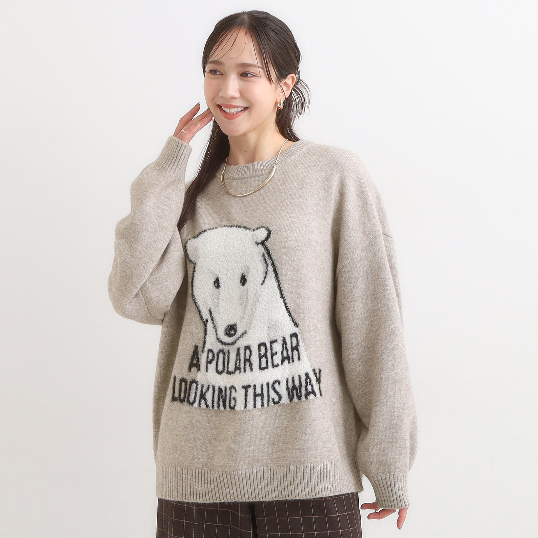 キューティーブロンド Cutie Blonde 【旭山動物園応援商品】ゆるアニマル ふわふわジャカードニット （オレンジ(267)） オレンジ(267)