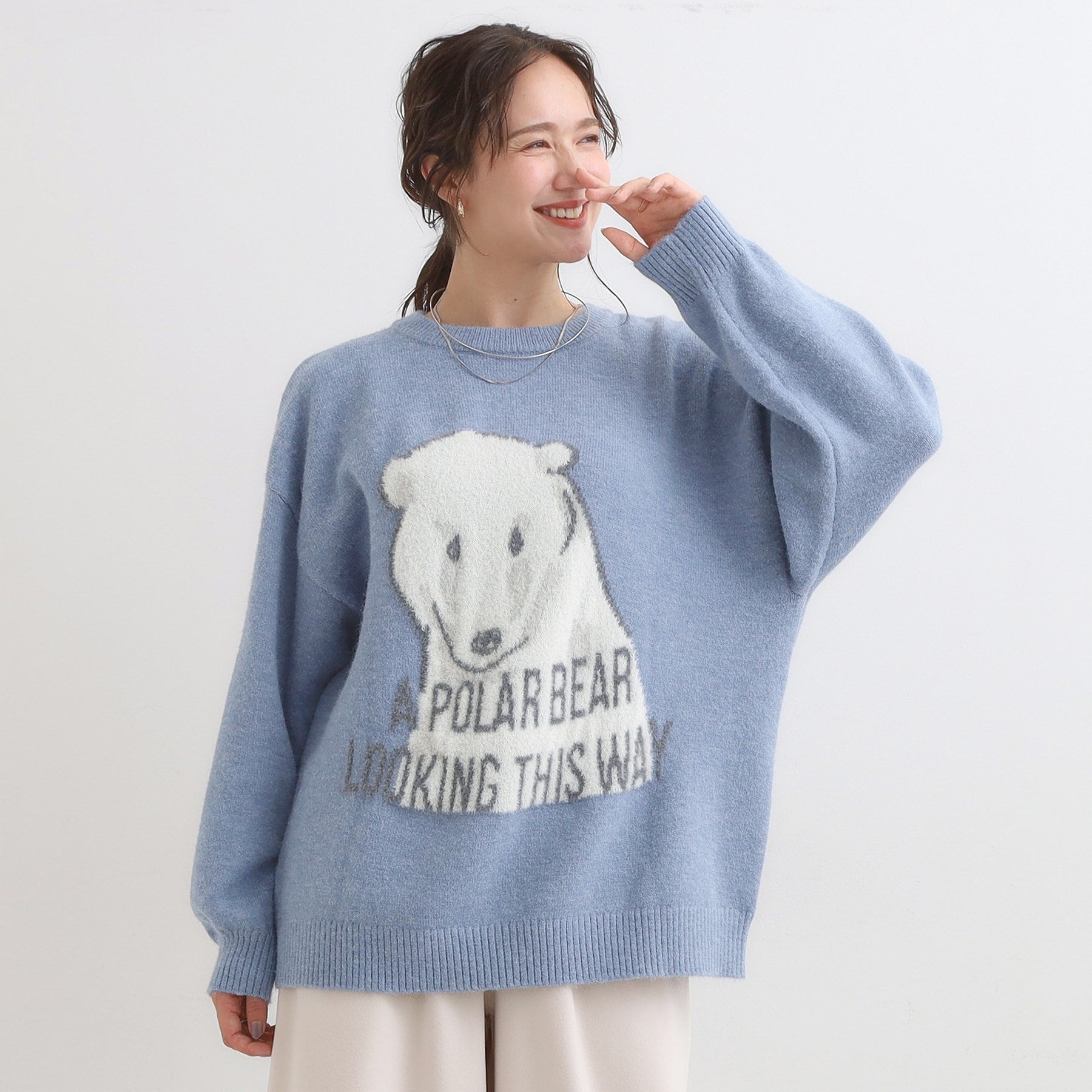 キューティーブロンド Cutie Blonde 【旭山動物園応援商品】ゆるアニマル ふわふわジャカードニット （オレンジ(267)） オレンジ(267)