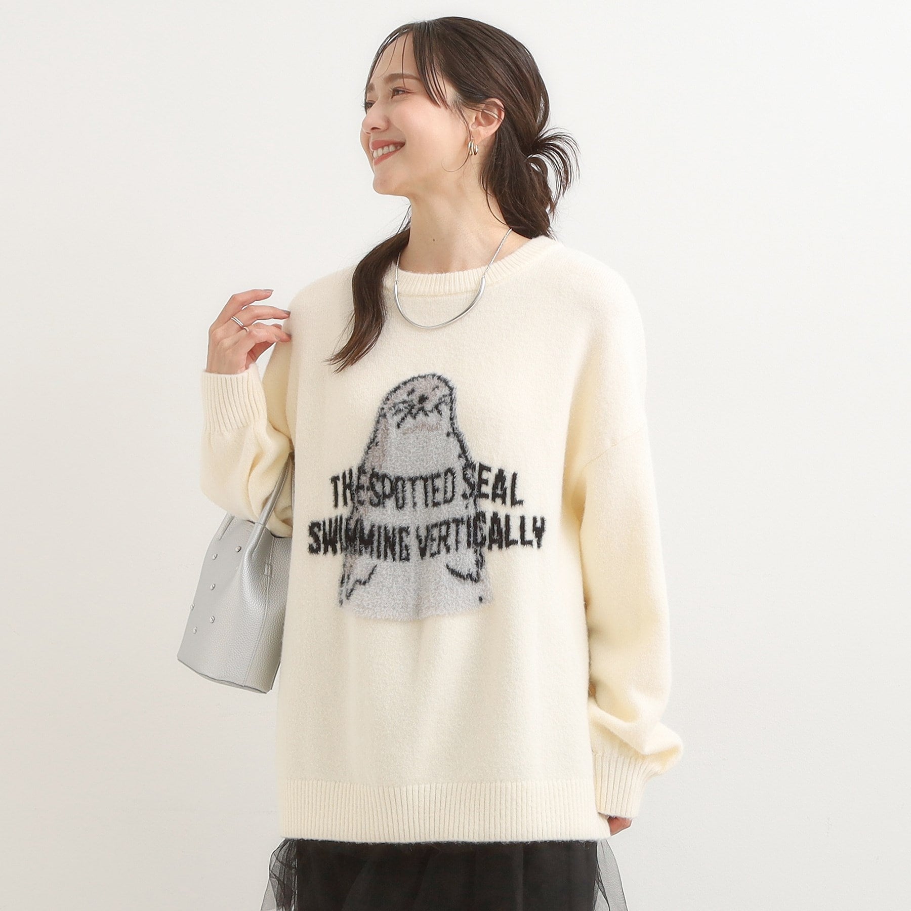 キューティーブロンド Cutie Blonde 【旭山動物園応援商品】ゆるアニマル ふわふわジャカードニット （オレンジ(267)） オレンジ(267)