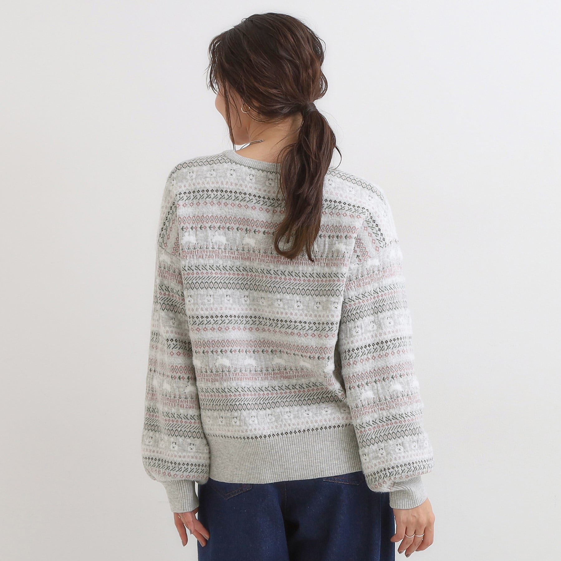 キューティーブロンド Cutie Blonde 【旭山動物園応援商品】ノルディック柄 モールニット （ブルー(492)） ブルー(492)