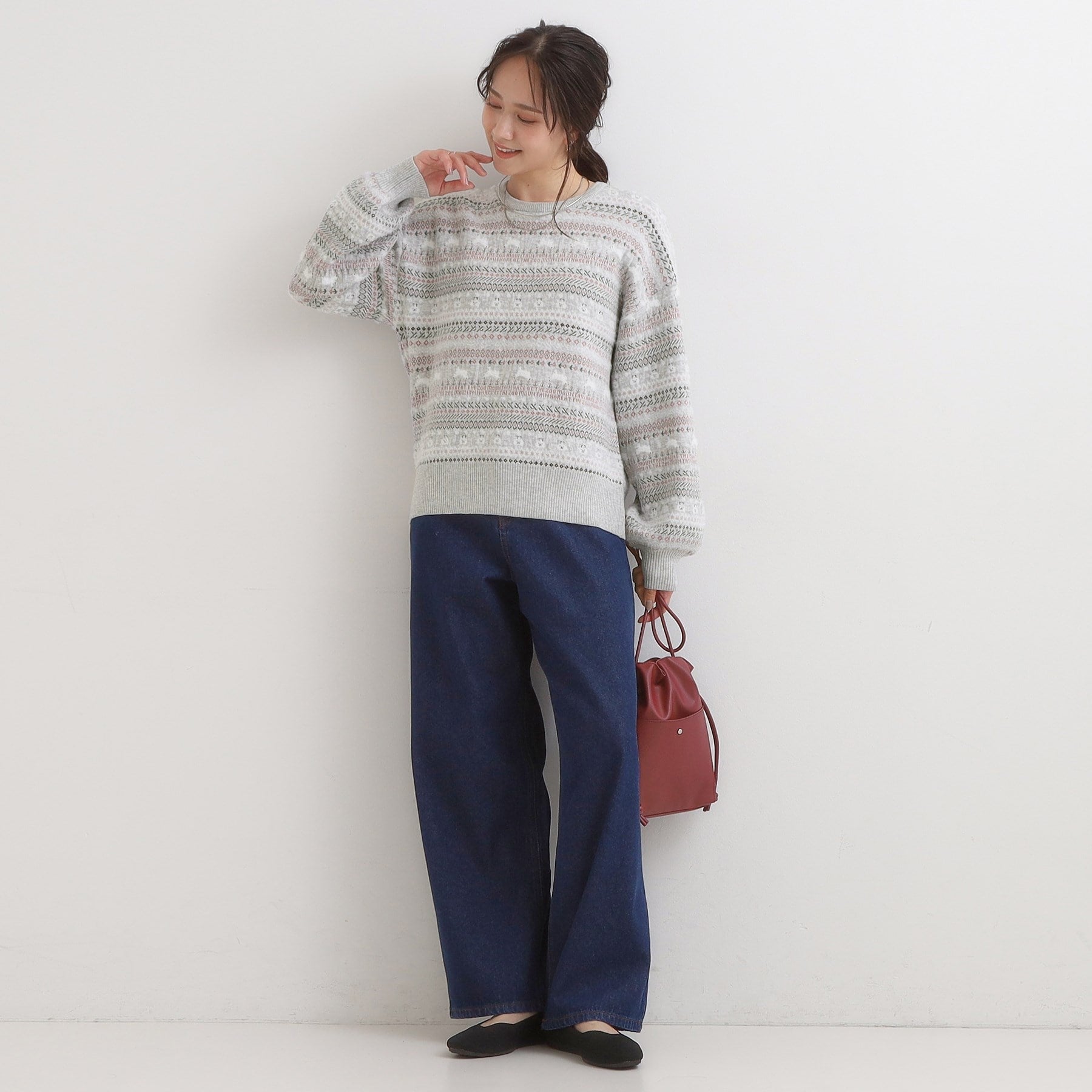 キューティーブロンド Cutie Blonde 【旭山動物園応援商品】ノルディック柄 モールニット （ブルー(492)） ブルー(492)