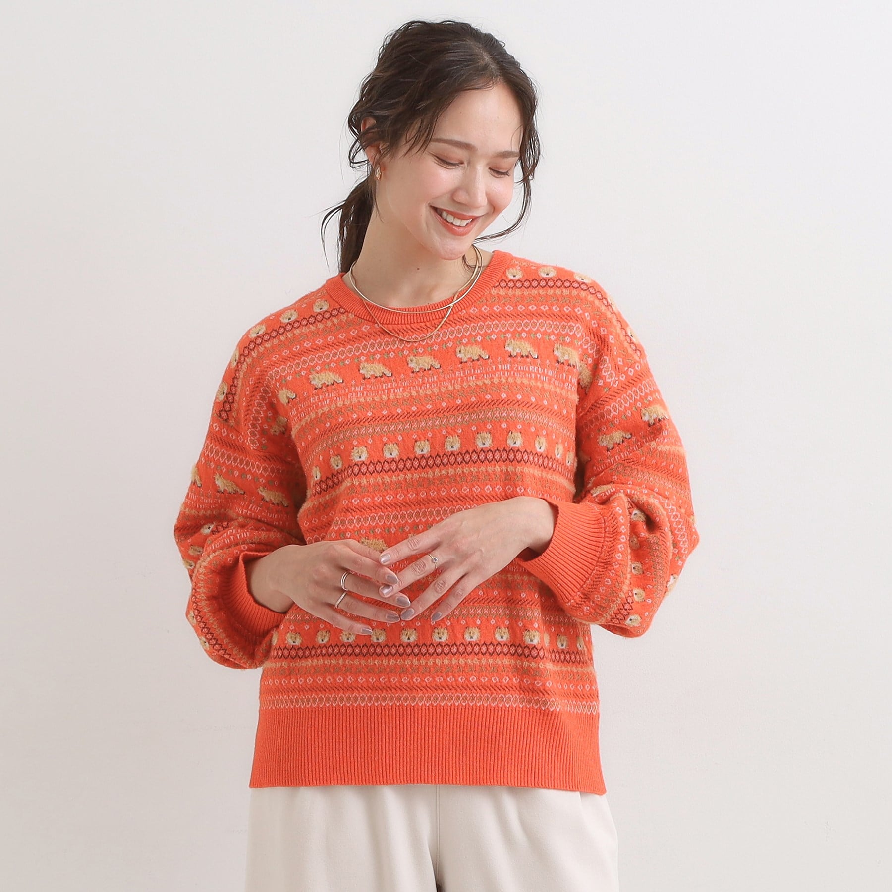 キューティーブロンド Cutie Blonde 【旭山動物園応援商品】ノルディック柄 モールニット （ブルー(492)） ブルー(492)