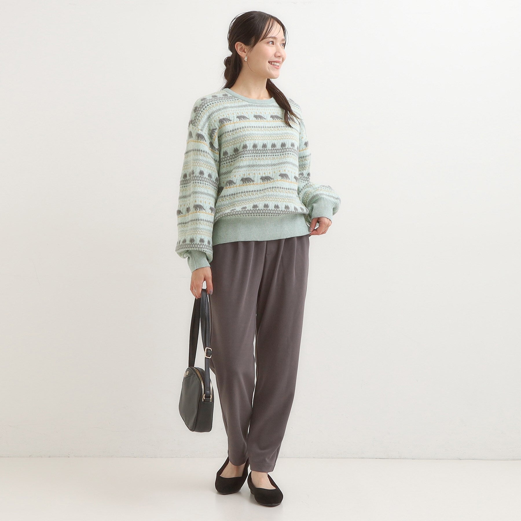 キューティーブロンド Cutie Blonde 【旭山動物園応援商品】ノルディック柄 モールニット （ブルー(492)） ブルー(492)