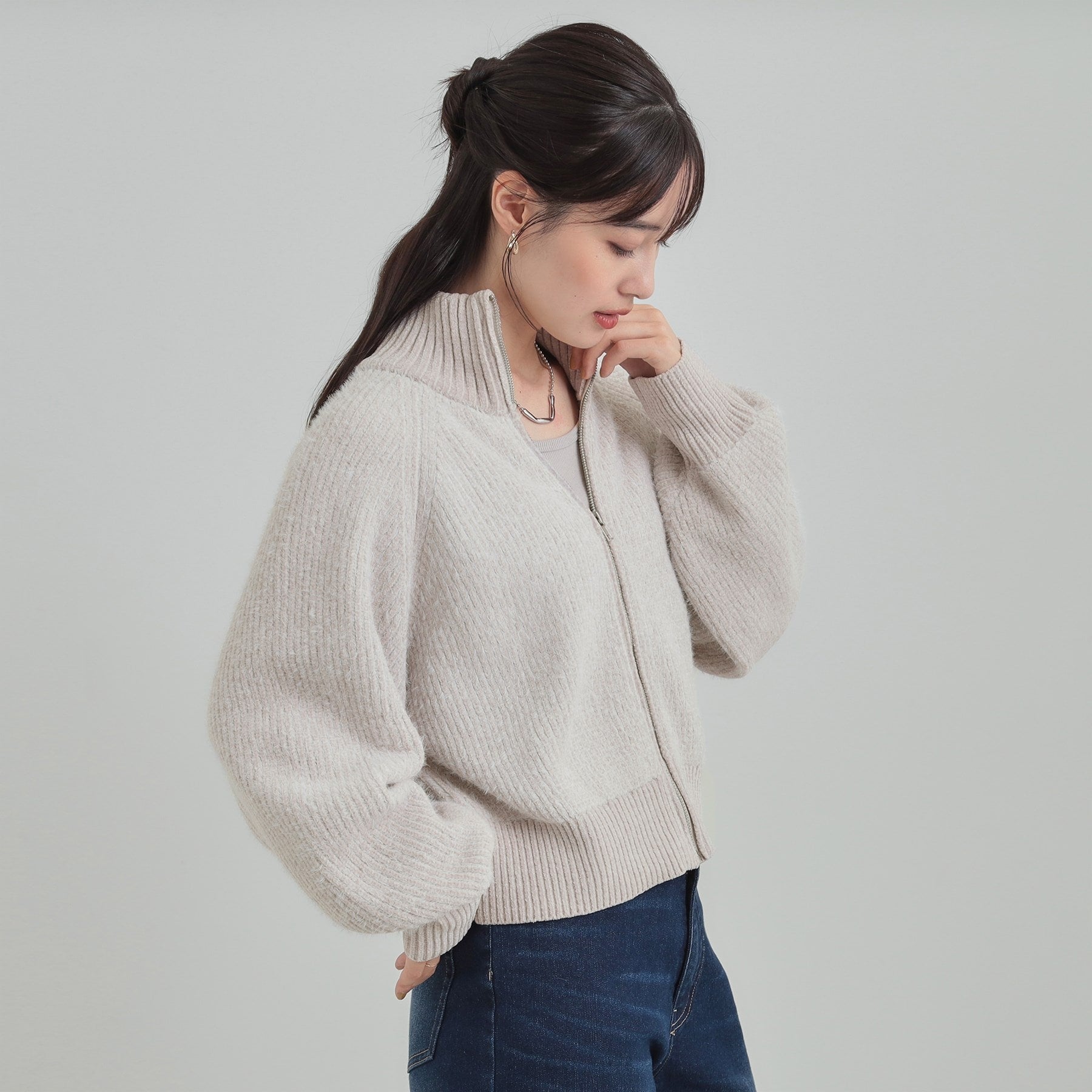 キューティーブロンド Cutie Blonde フェザーストライプモールブルゾン （ボルドー(064)） ボルドー(064)