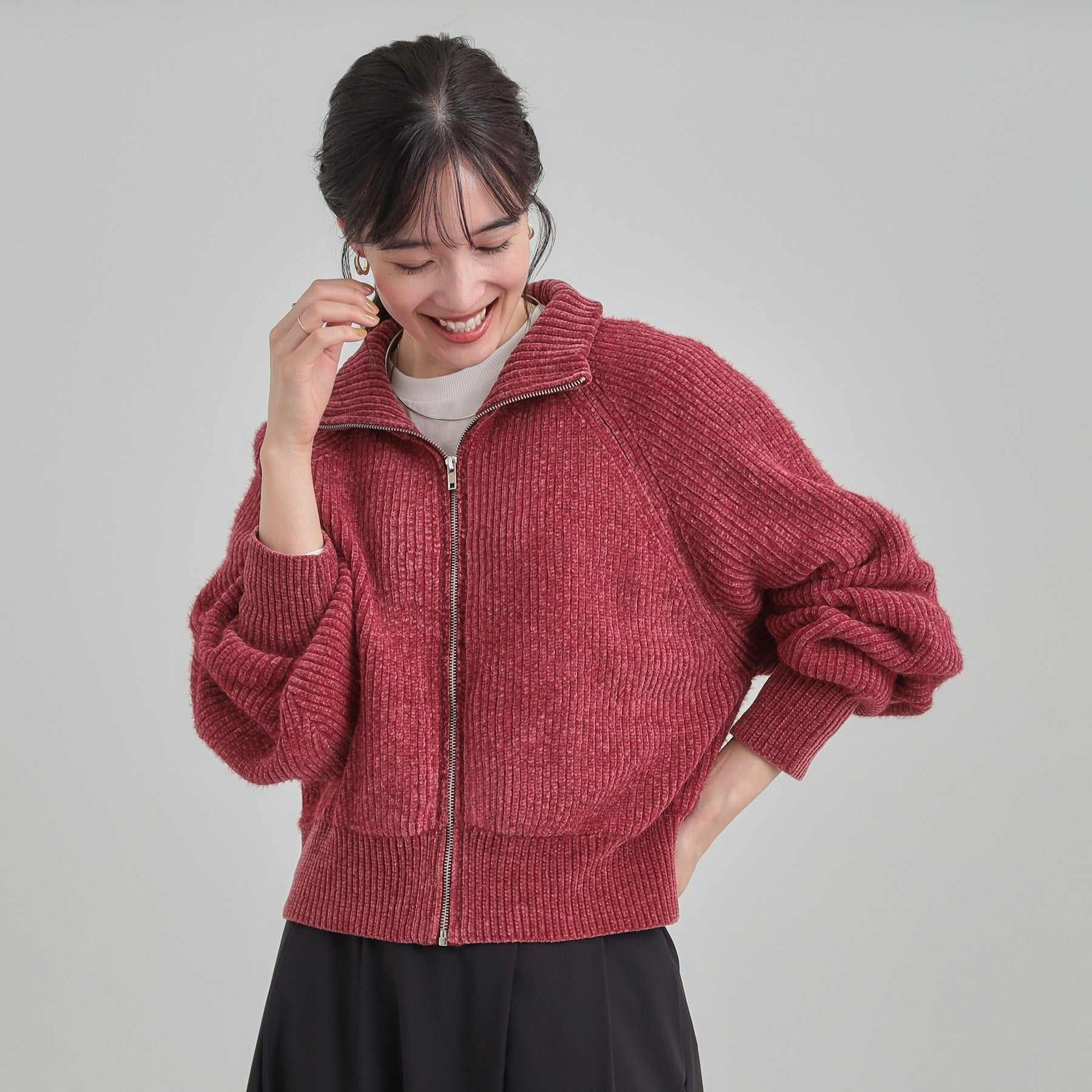 キューティーブロンド Cutie Blonde フェザーストライプモールブルゾン （ボルドー(064)） ボルドー(064)