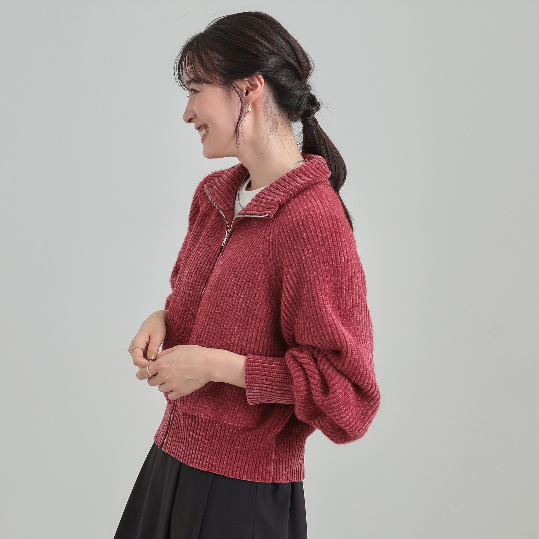 キューティーブロンド Cutie Blonde フェザーストライプモールブルゾン （ボルドー(064)） ボルドー(064)