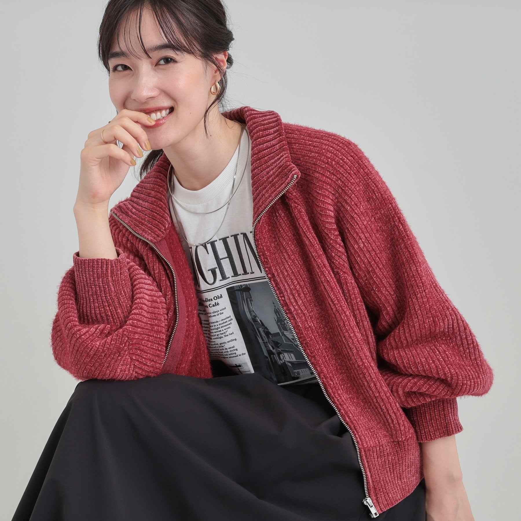 キューティーブロンド Cutie Blonde フェザーストライプモールブルゾン （ボルドー(064)） ボルドー(064)