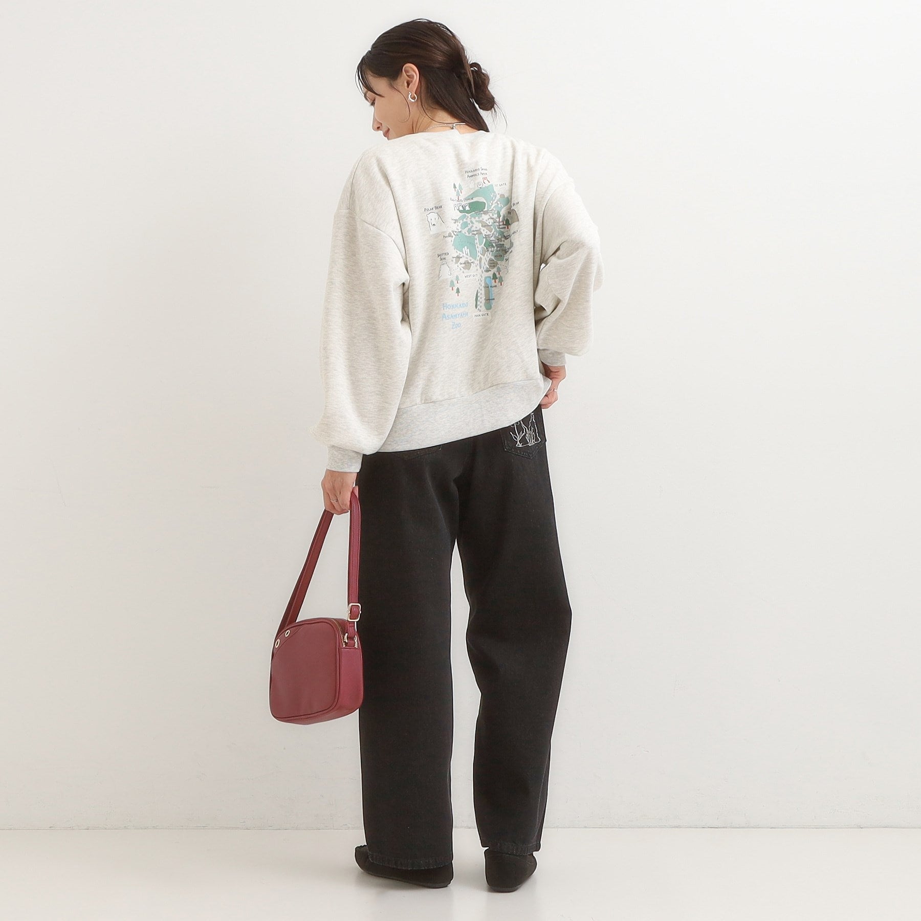 キューティーブロンド Cutie Blonde 【旭山動物園応援商品】プリント裏起毛スウェット （チャコールグレー(014)） チャコールグレー(014)