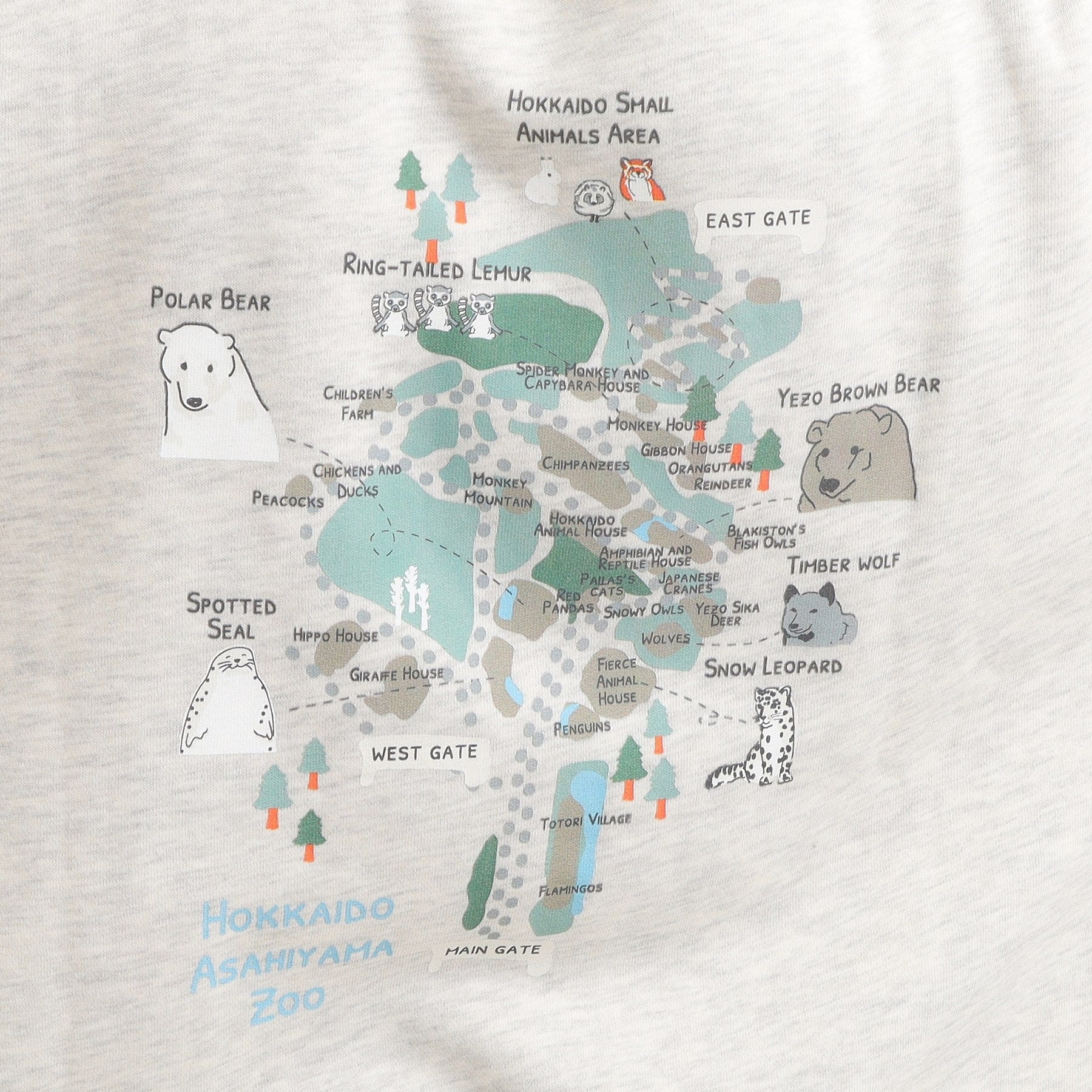 キューティーブロンド Cutie Blonde 【旭山動物園応援商品】プリント裏起毛スウェット （チャコールグレー(014)） チャコールグレー(014)