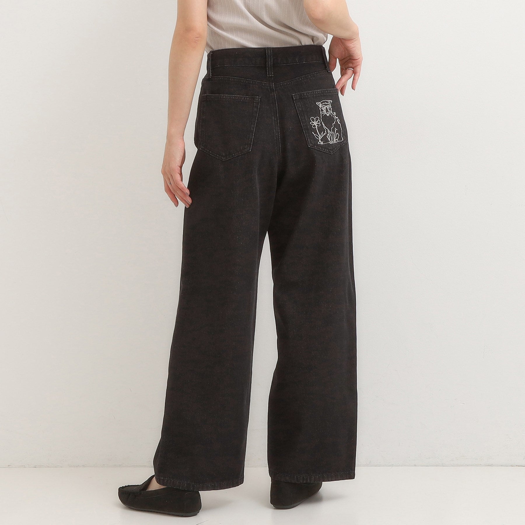 キューティーブロンド Cutie Blonde 【旭山動物園応援商品】ポケット刺繍デニム （ブラック(019)） ブラック(019)