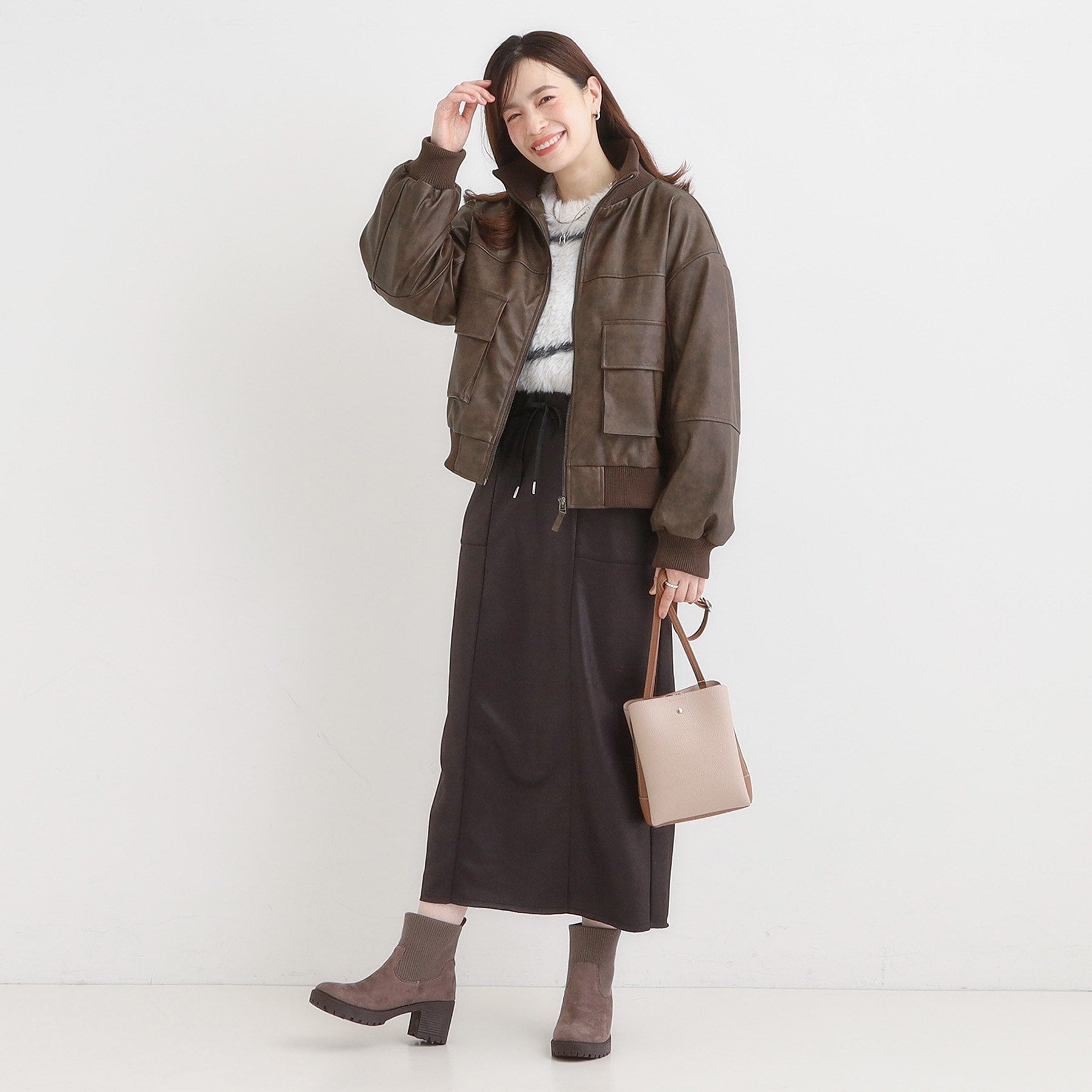 キューティーブロンド Cutie Blonde レザー調リブブルゾン （ブラック(019)） ブラック(019)