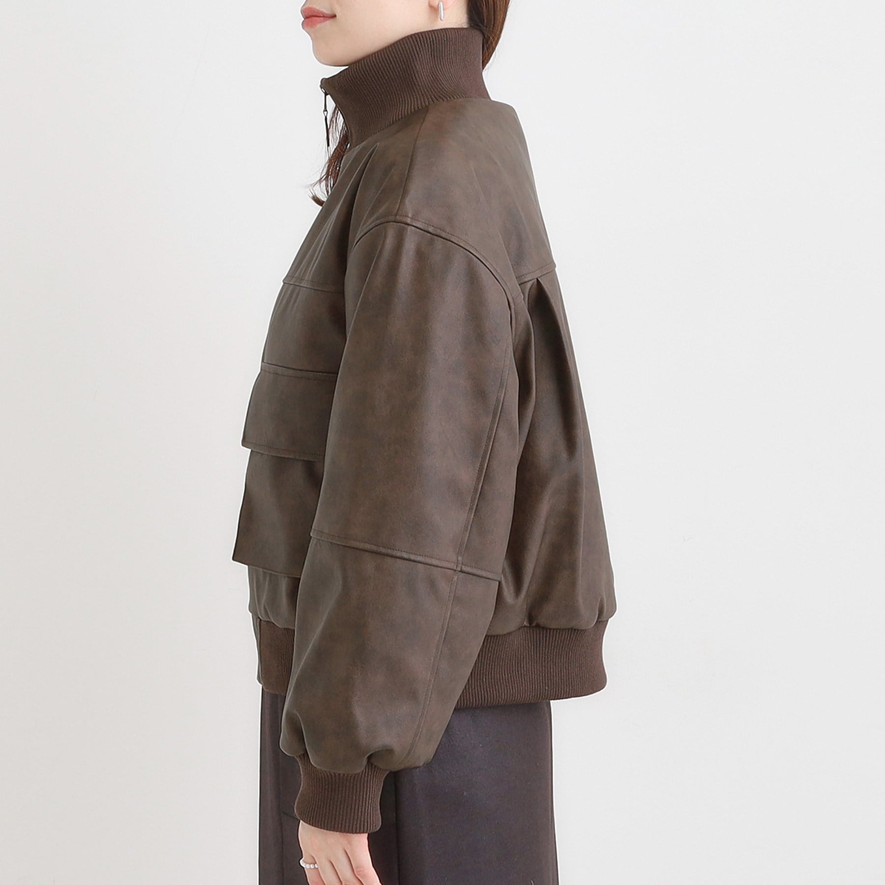 キューティーブロンド Cutie Blonde レザー調リブブルゾン （ブラック(019)） ブラック(019)