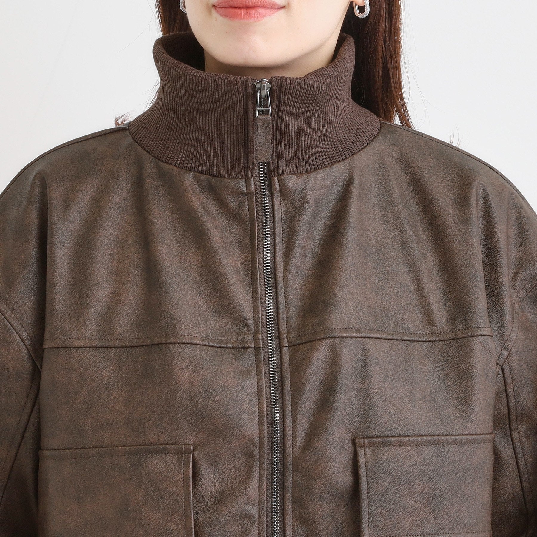 キューティーブロンド Cutie Blonde レザー調リブブルゾン （ブラック(019)） ブラック(019)