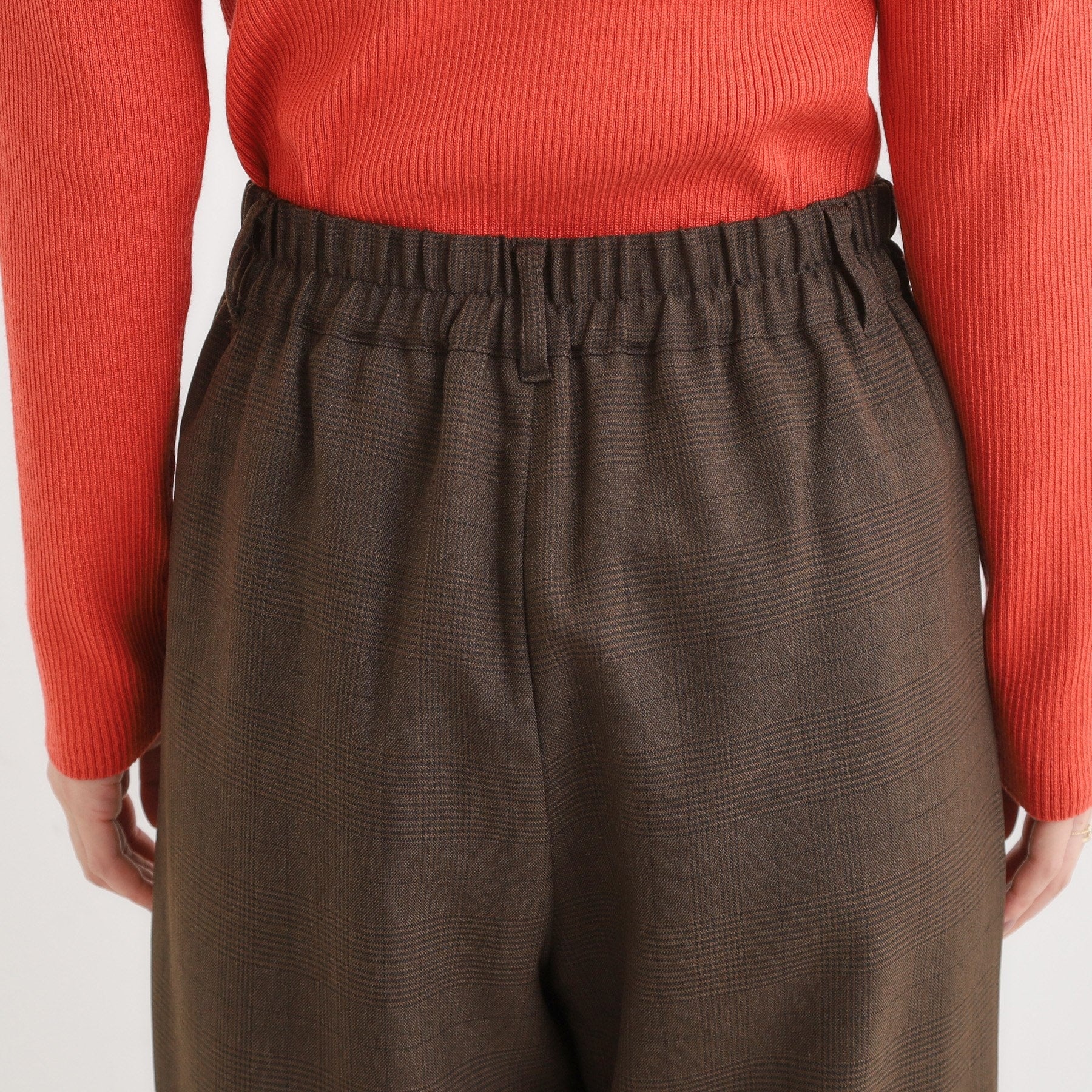 キューティーブロンド Cutie Blonde 【セットアップ可】チェック柄タックワイドパンツ （ブラウン(243)） ブラウン(243)