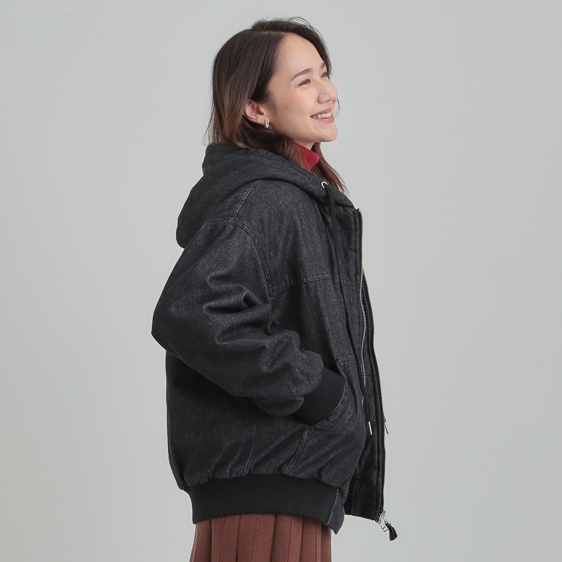 キューティーブロンド Cutie Blonde デニム中綿フーディーブルゾン （ネイビー(094)） ネイビー(094)