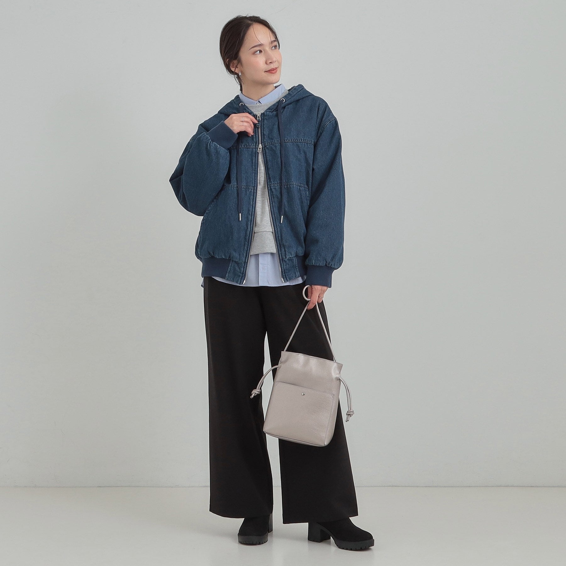 キューティーブロンド Cutie Blonde デニム中綿フーディーブルゾン （ネイビー(094)） ネイビー(094)