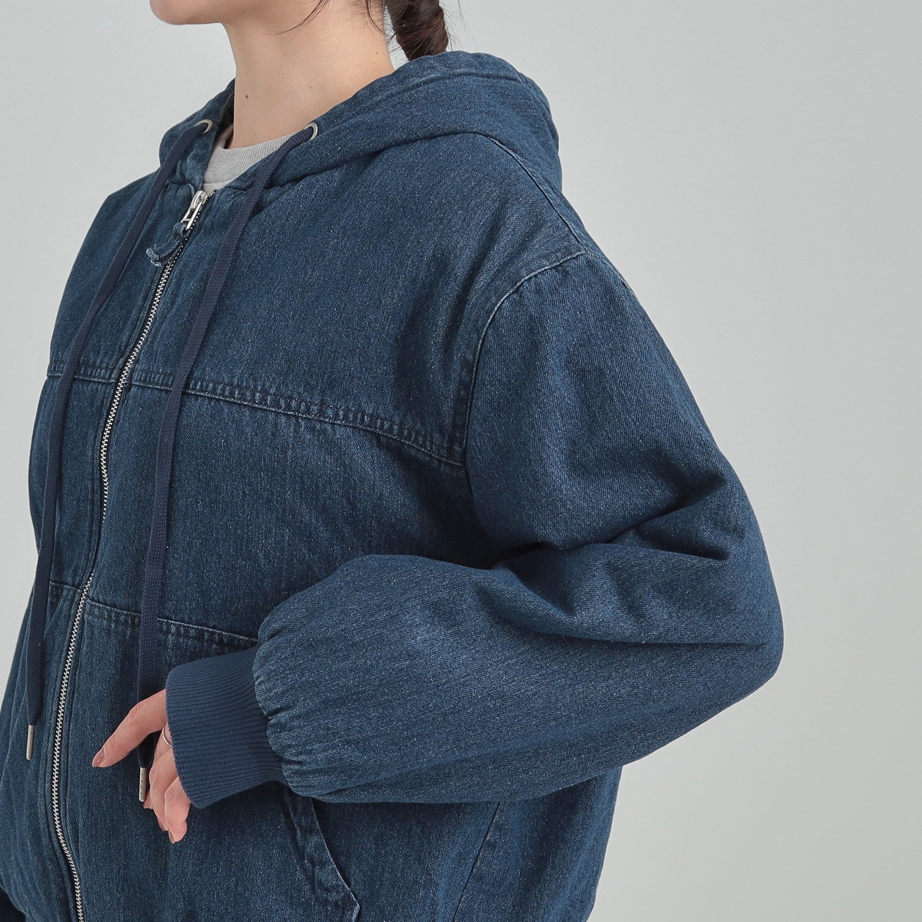 キューティーブロンド Cutie Blonde デニム中綿フーディーブルゾン （ネイビー(094)） ネイビー(094)