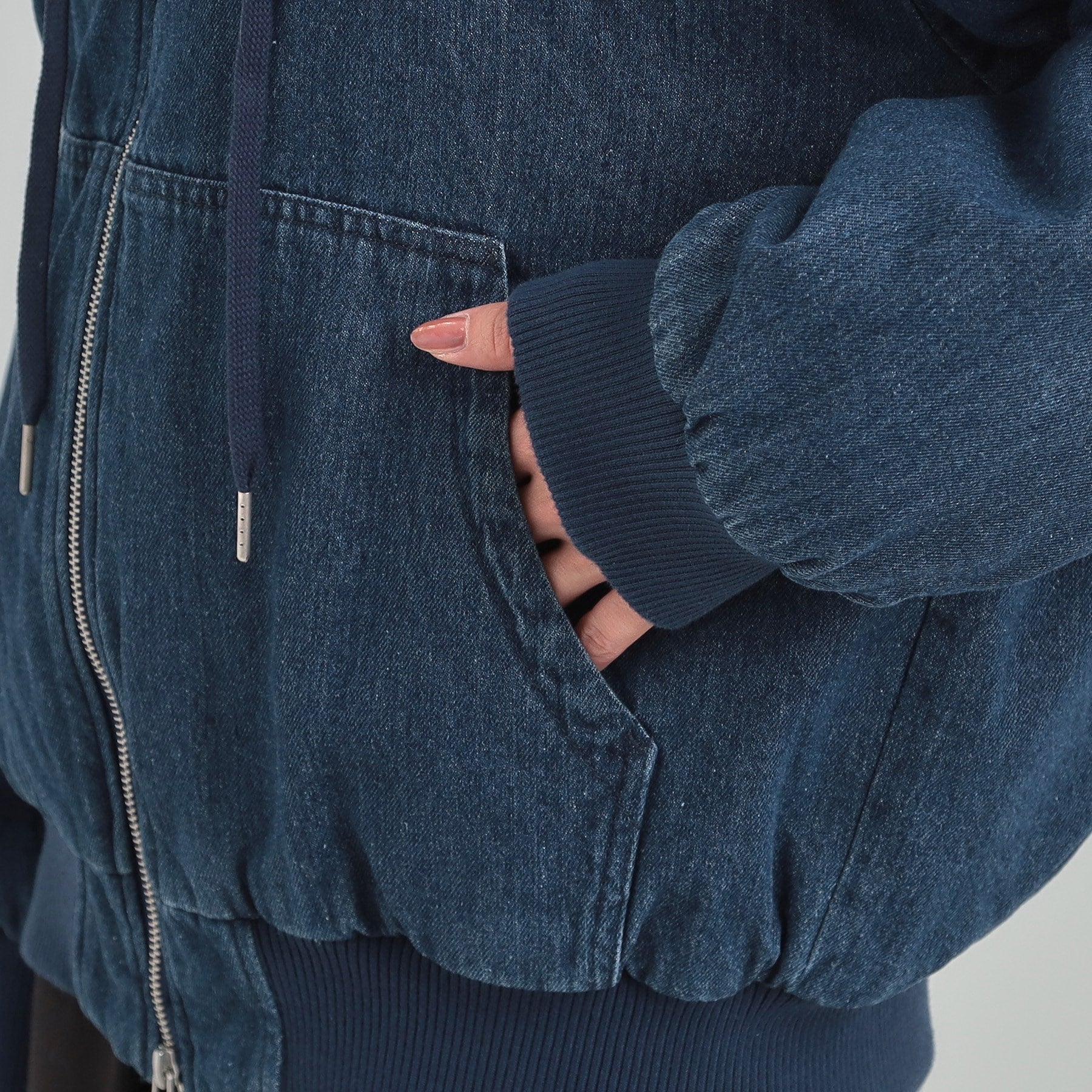 キューティーブロンド Cutie Blonde デニム中綿フーディーブルゾン （ネイビー(094)） ネイビー(094)