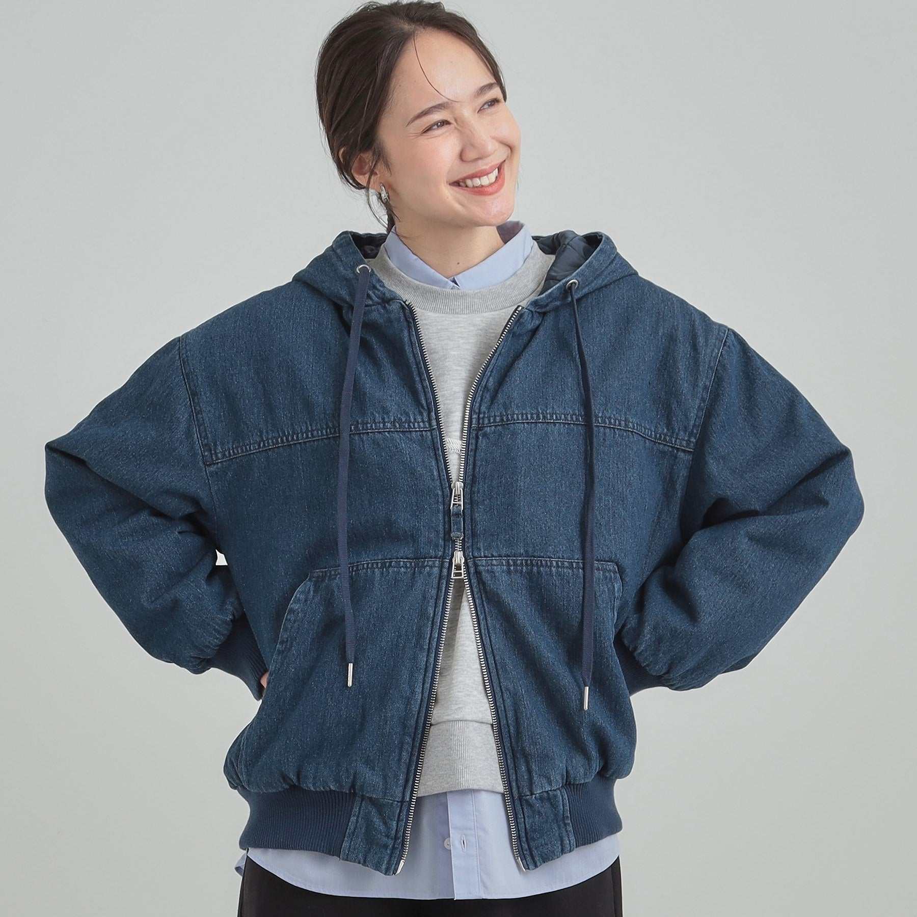 キューティーブロンド Cutie Blonde デニム中綿フーディーブルゾン （ネイビー(094)） ネイビー(094)