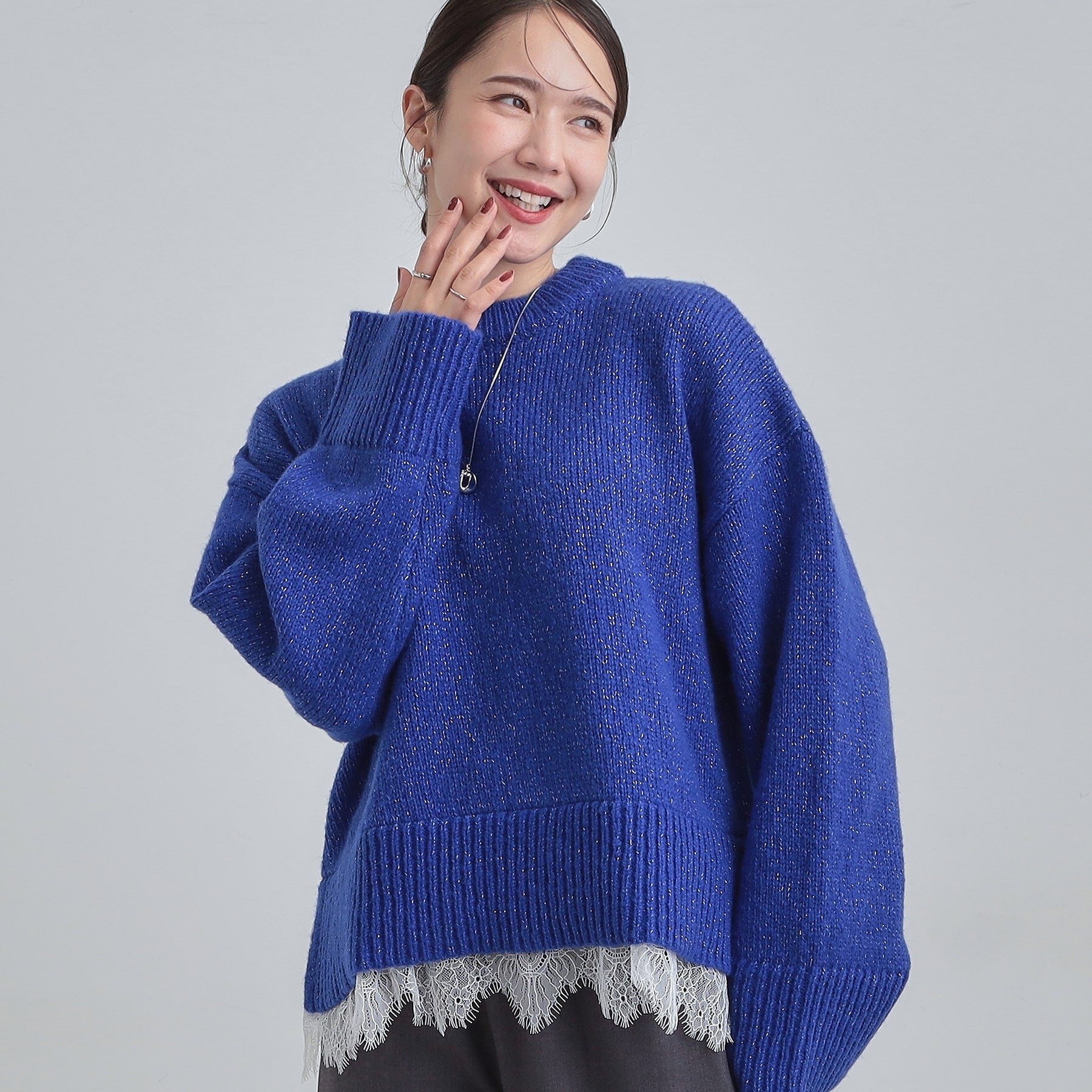 キューティーブロンド Cutie Blonde レースラメニット （チャコールグレー(013)） チャコールグレー(013)