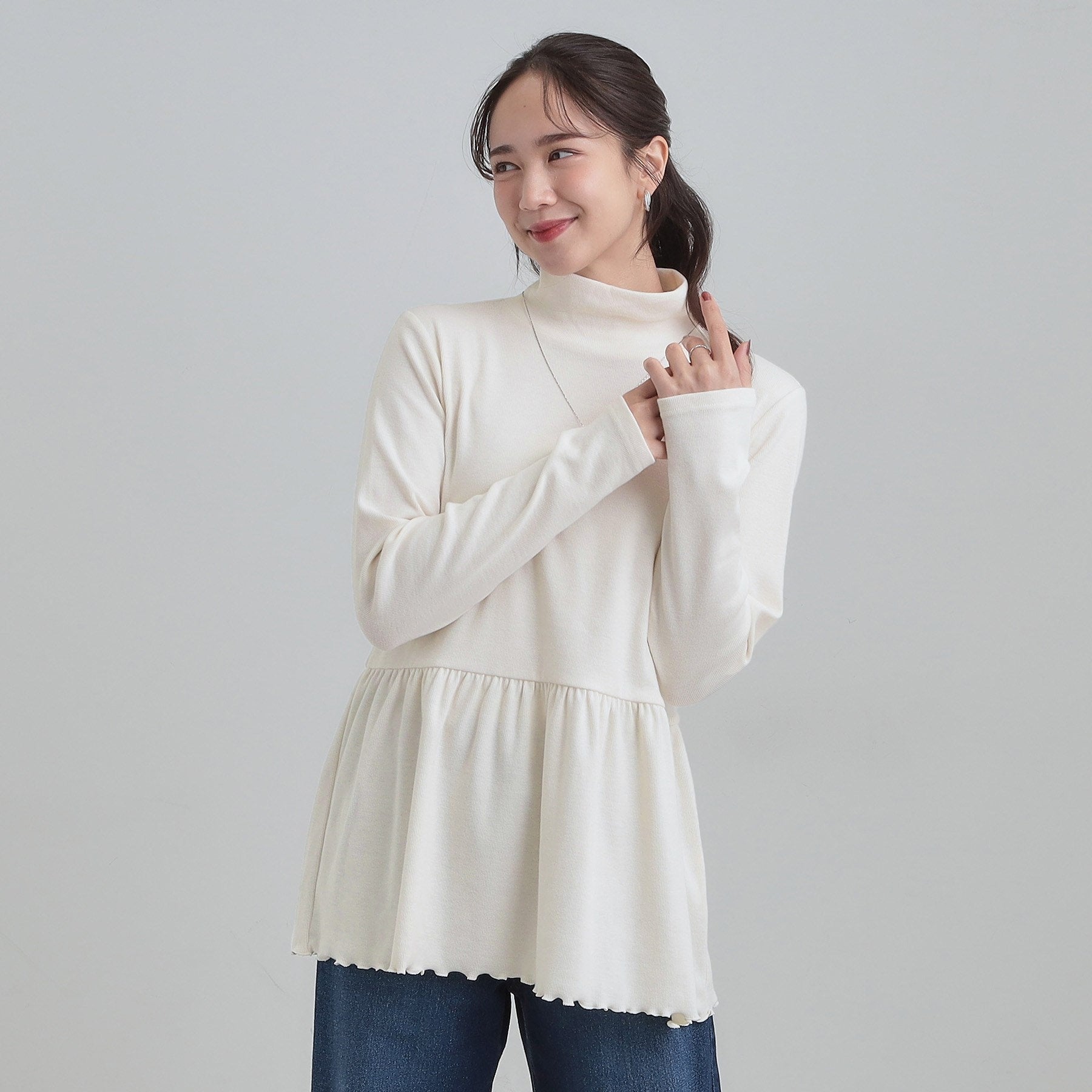 キューティーブロンド Cutie Blonde ペプラムリブトップス （オフホワイト(003)） オフホワイト(003)