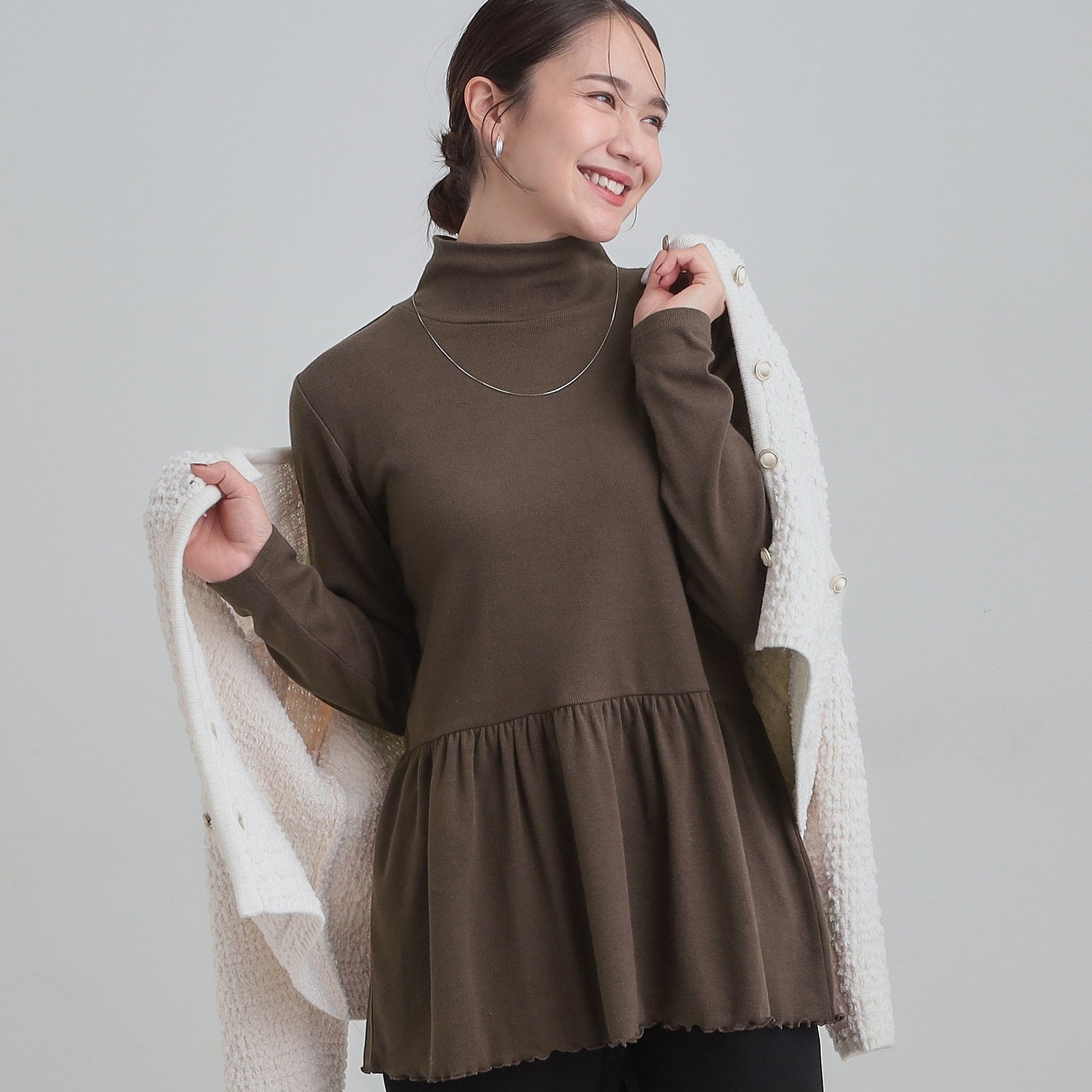 キューティーブロンド Cutie Blonde ペプラムリブトップス （オフホワイト(003)） オフホワイト(003)