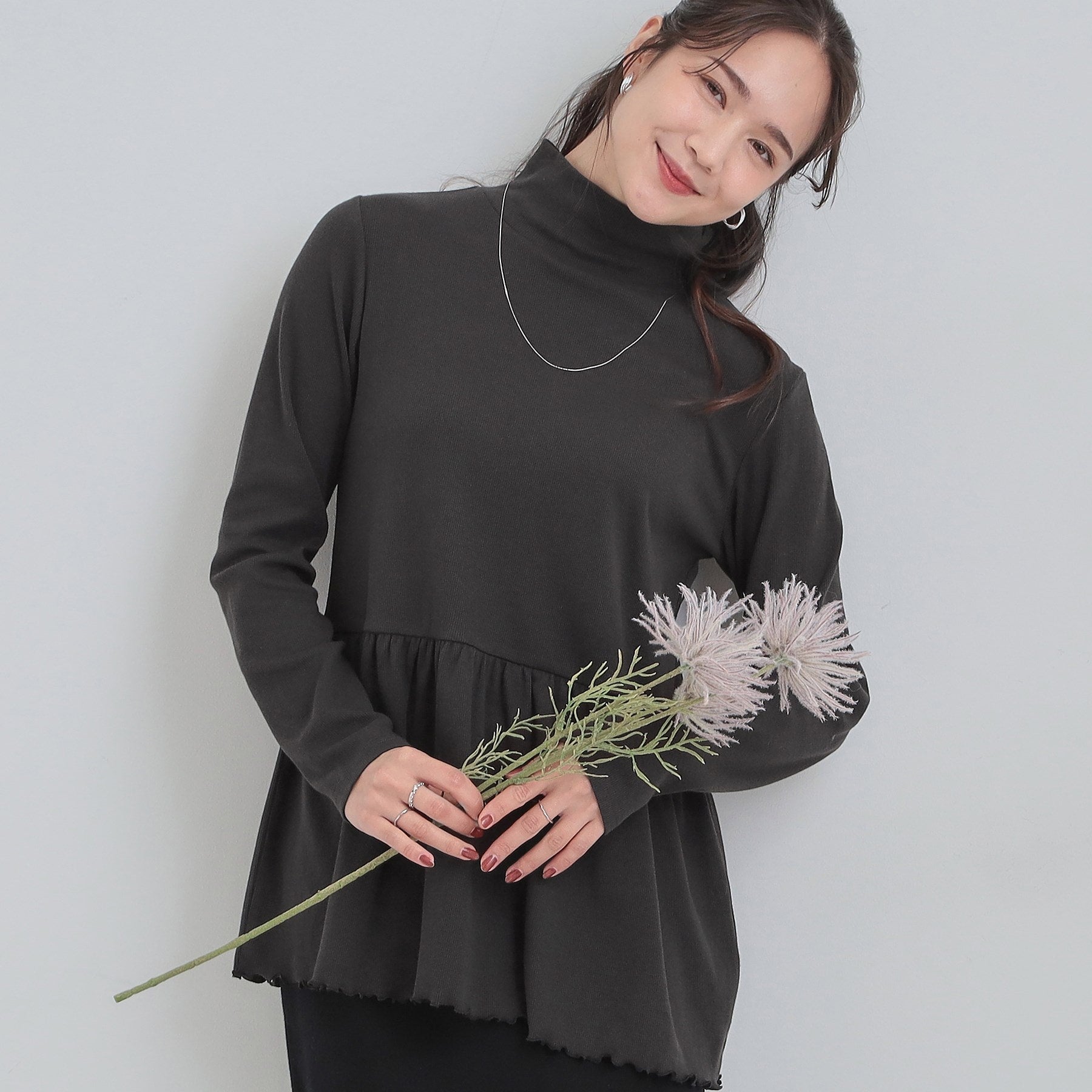 キューティーブロンド Cutie Blonde ペプラムリブトップス （ブラック(019)） ブラック(019)