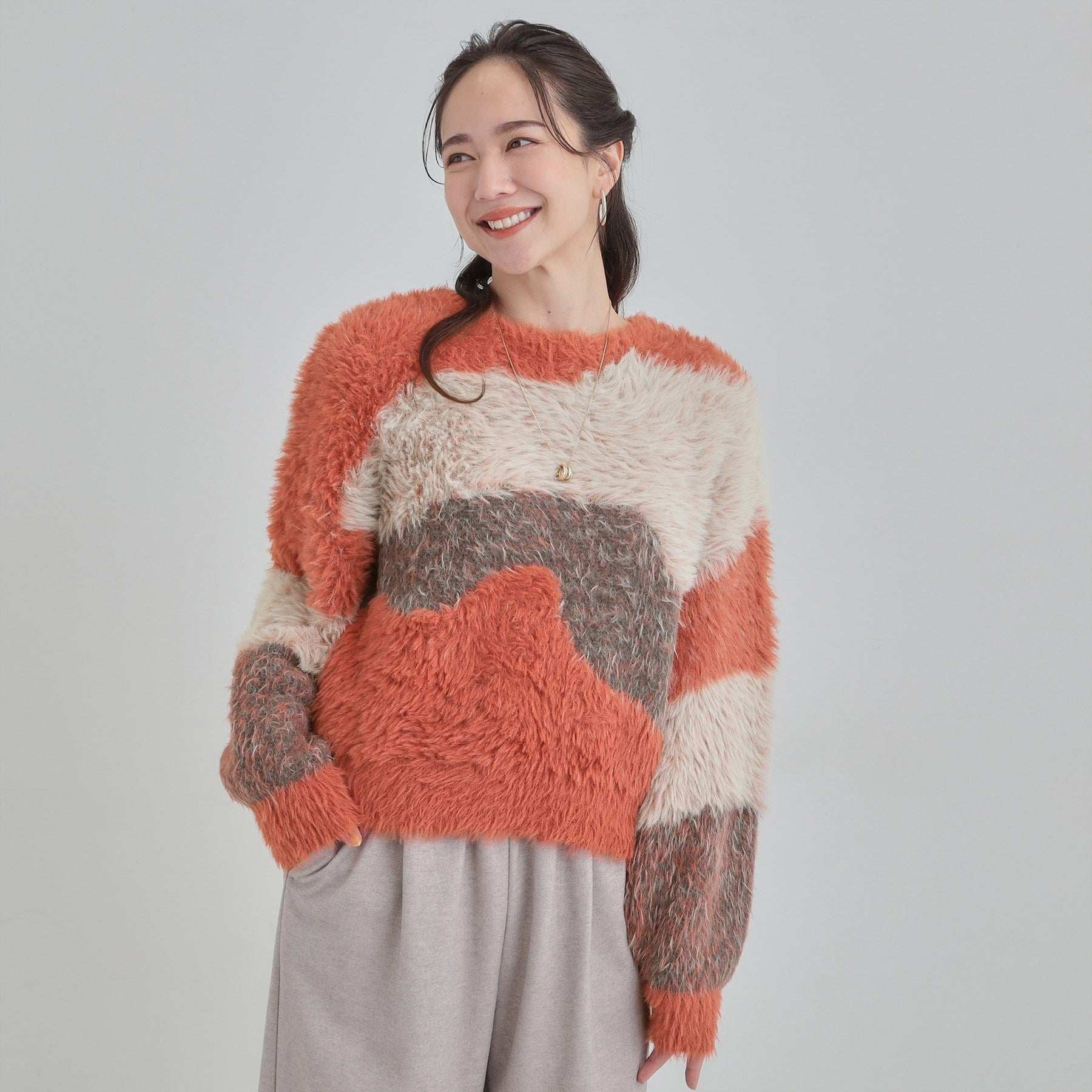 キューティーブロンド Cutie Blonde 柄アソート ロングフェザーニット （グリーン(725)） グリーン(725)