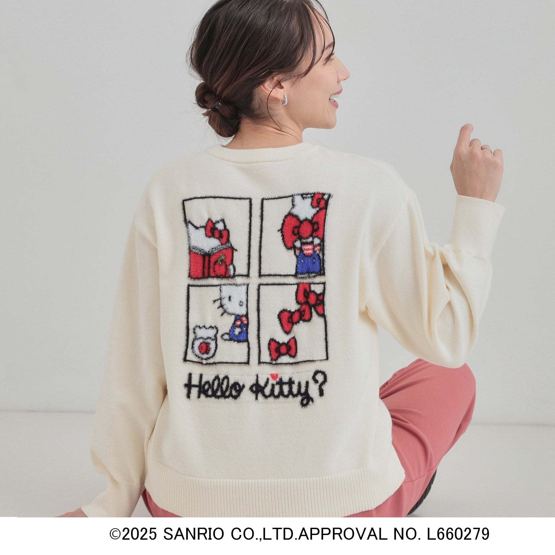 キューティーブロンド Cutie Blonde 【HELLO KITTY コラボ】スウェットライクニット （オフホワイト(203)） オフホワイト(203)
