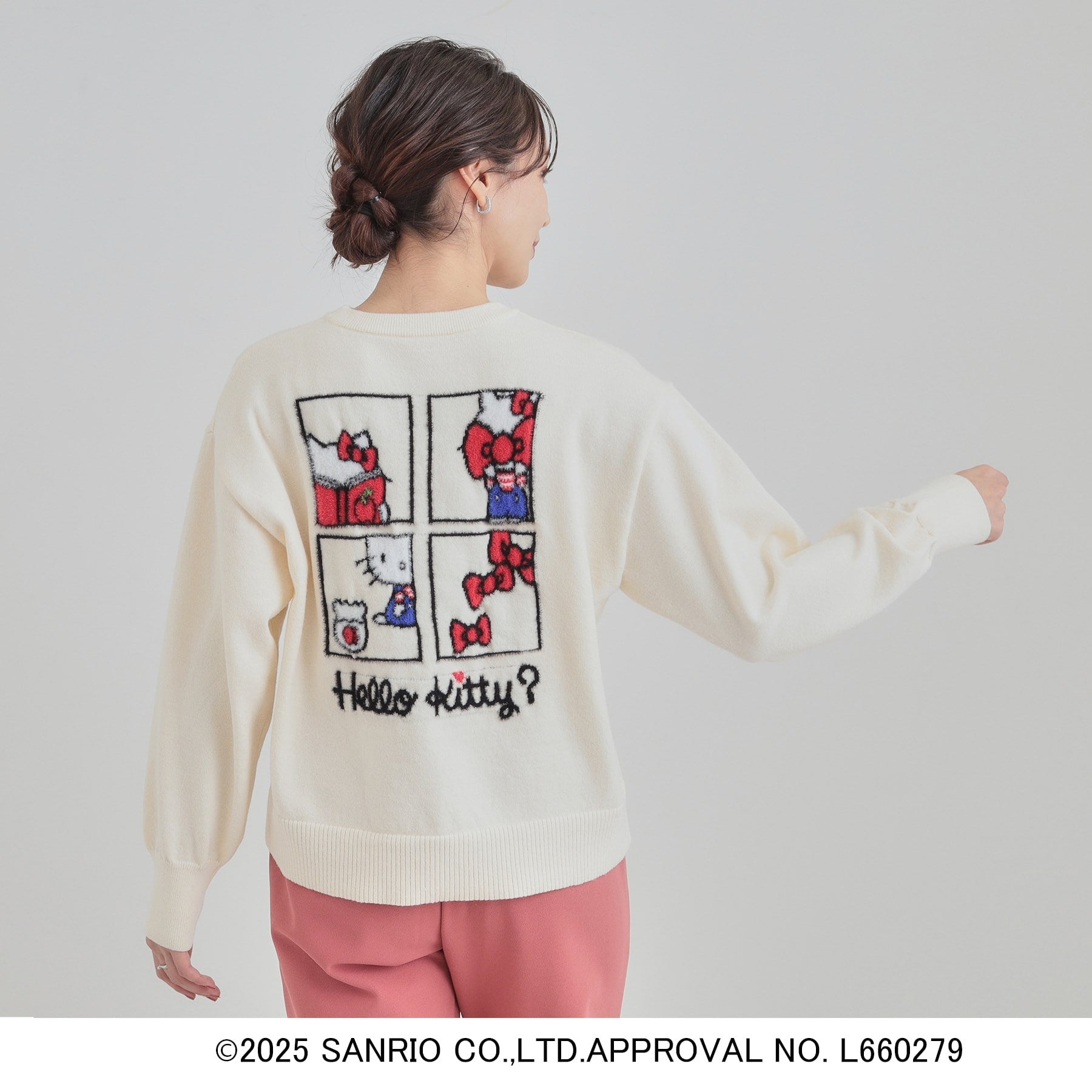キューティーブロンド Cutie Blonde 【HELLO KITTY コラボ】スウェットライクニット （オフホワイト(203)） オフホワイト(203)