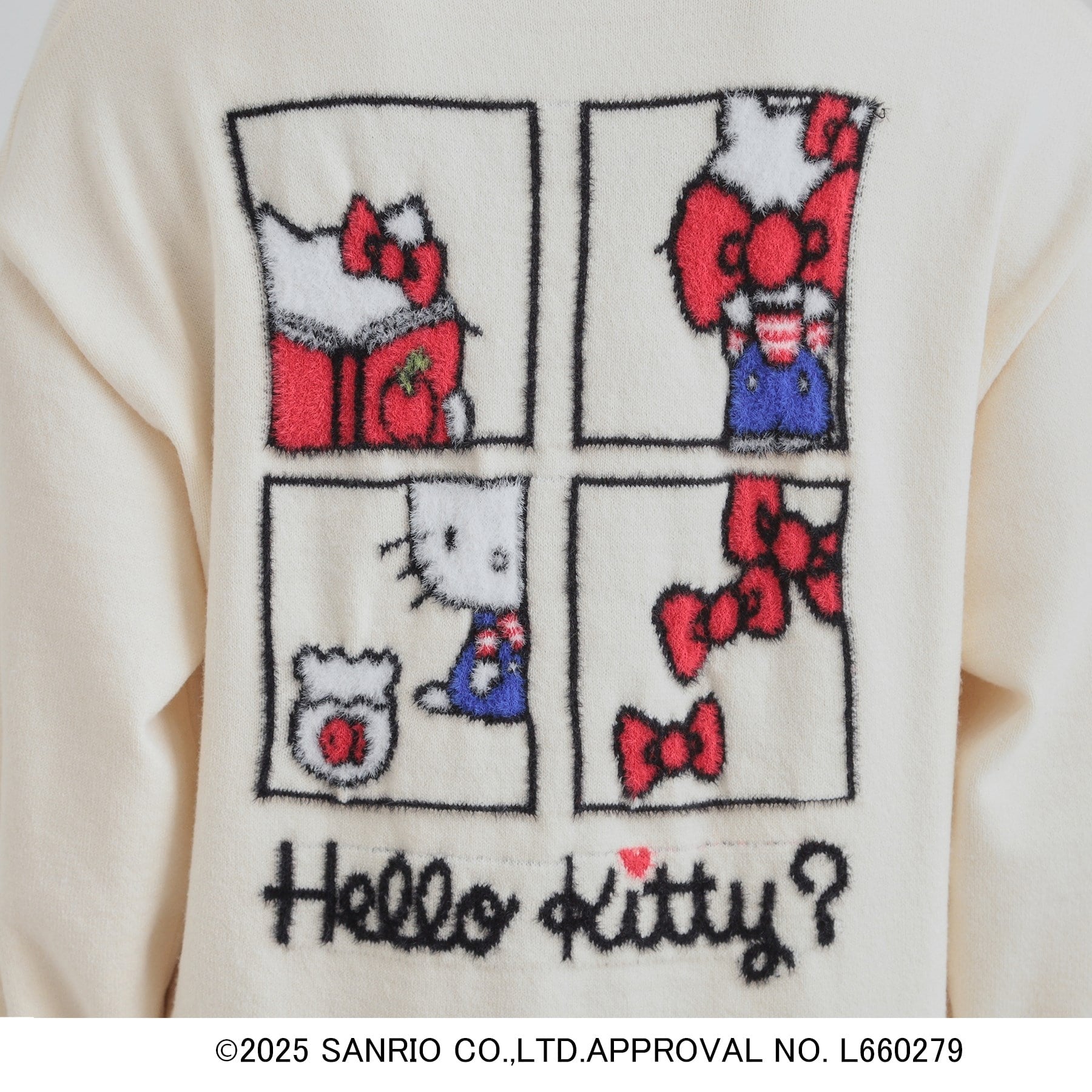 キューティーブロンド Cutie Blonde 【HELLO KITTY コラボ】スウェットライクニット （オフホワイト(203)） オフホワイト(203)